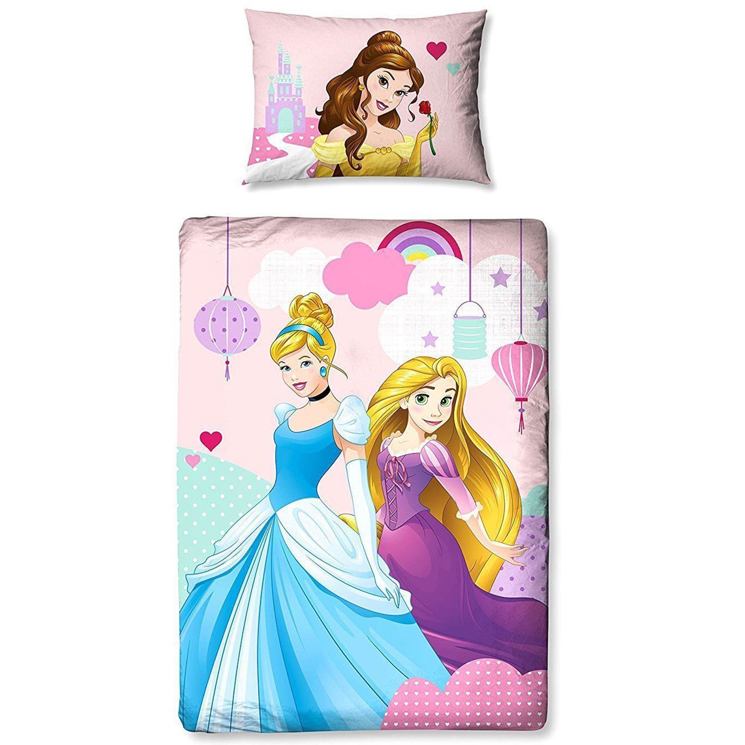 DISNEY PRINCESS JUNIOR COT BED DUVET COVER TODDLER NEW GIRLS BEDDING - Picture 2 of 2