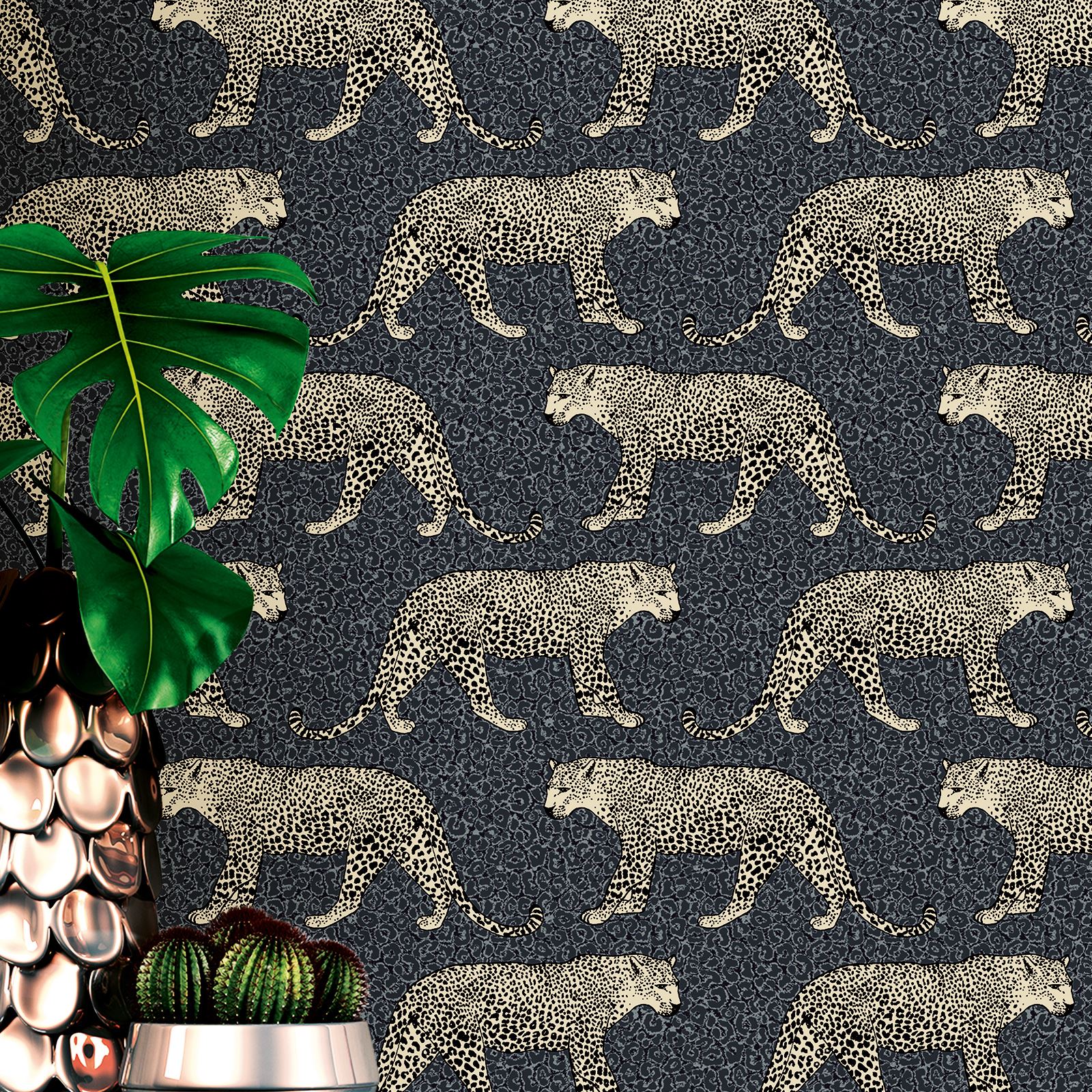 ANIMAL SKIN PRINT WALLPAPER - GLITTER METALLIC - TIGER ZEBRA SNAKE LEOPARD SPOTS - Picture 37 of 56