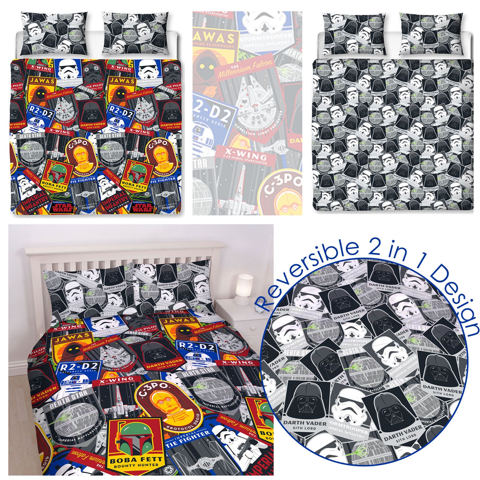 STAR WARS EPISODE VII / VIII DUVET QUILT COVERS KIDS BOYS SINGLE