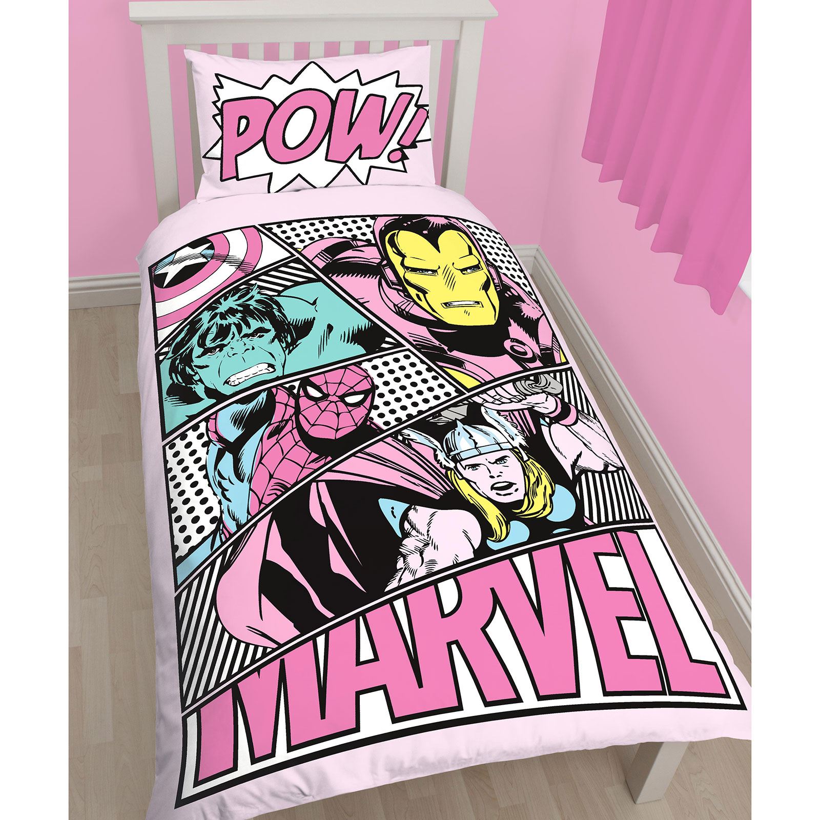 MARVEL AVENGERS COMICS SPIDERMAN DUVET COVER SET BEDDING SINGLE