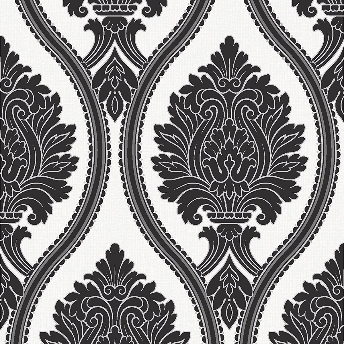 DAMASK WALLPAPER BY P+S, ARTHOUSE, CROWN GLITTER METALLIC VARIOUS