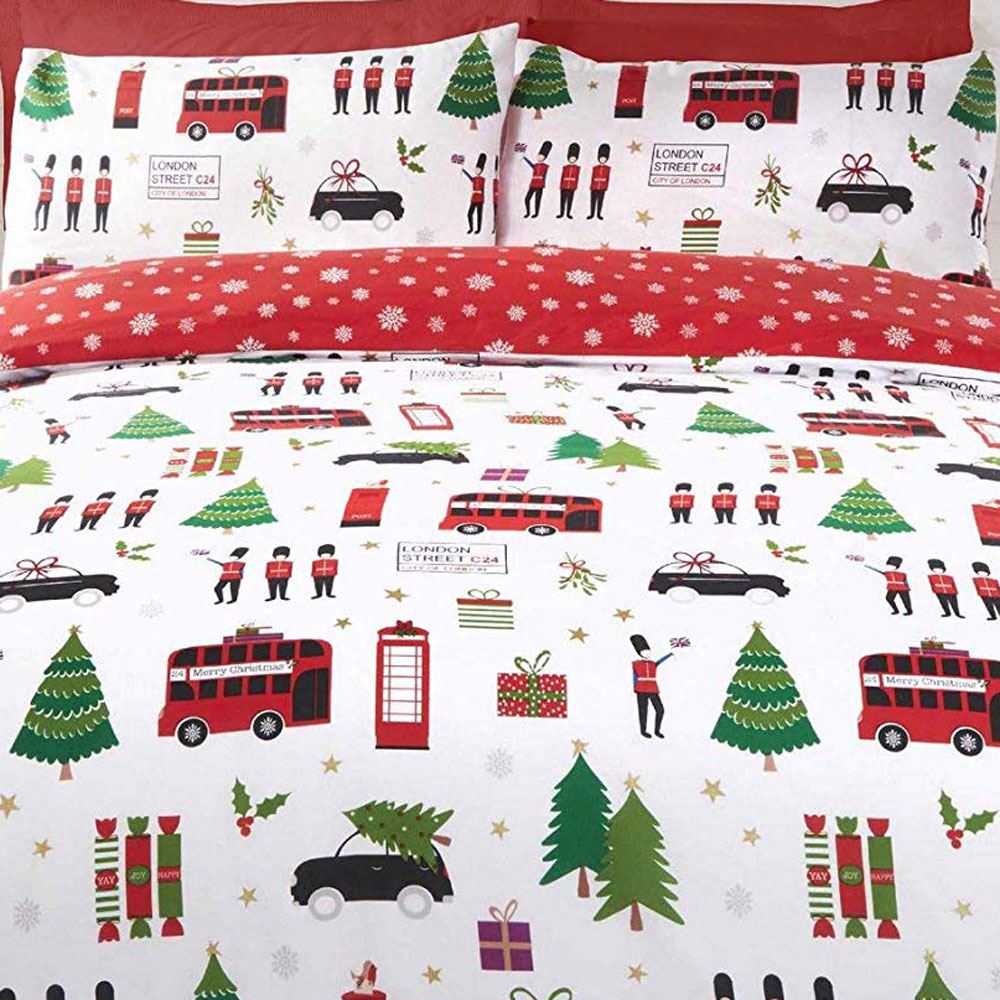 Christmas festive duvet cover sets bedding adults single double