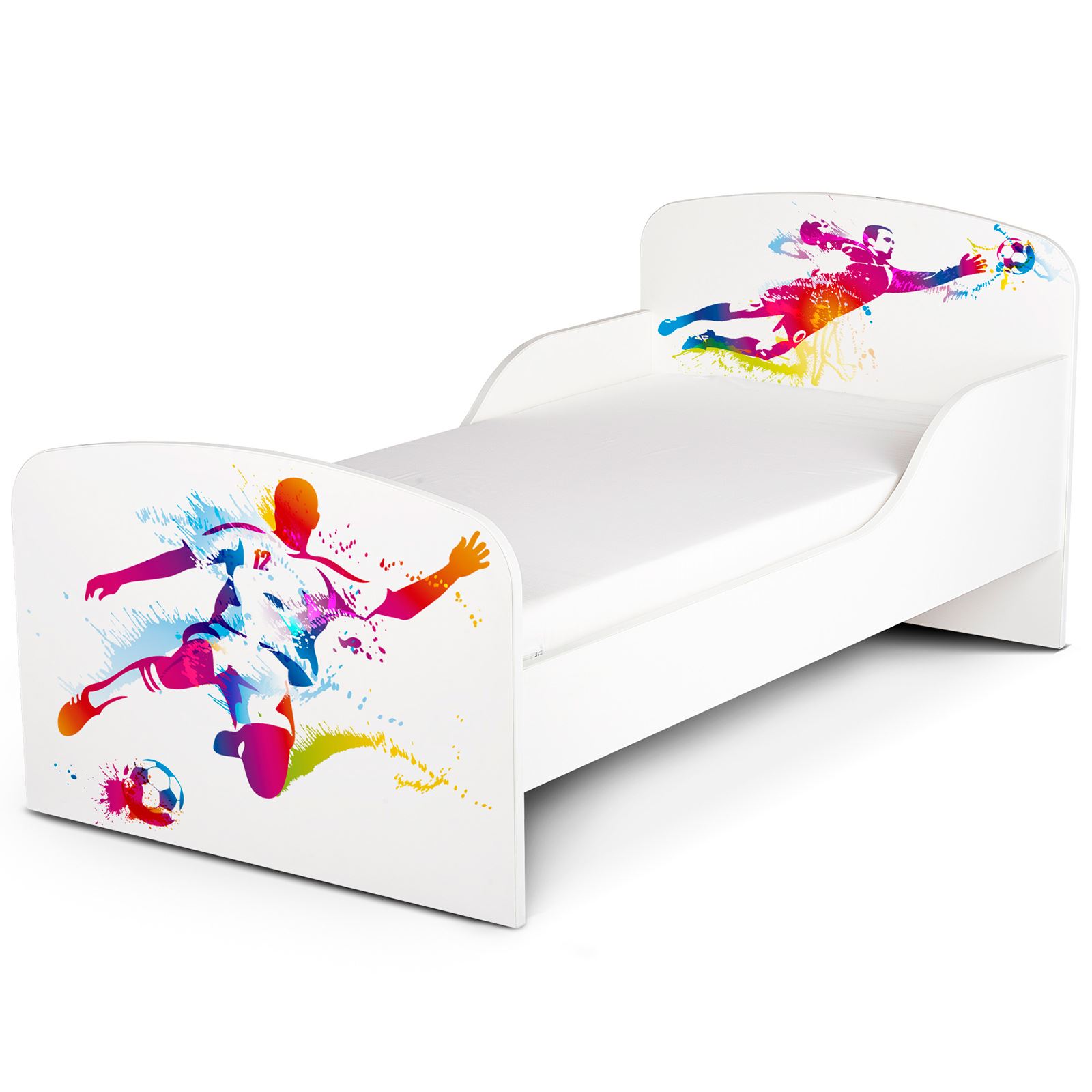 TODDLER BED KIDS COTBED JUNIOR BOYS GIRLS BEDROOM NURSERY - WHITE | MULTI - Picture 20 of 52
