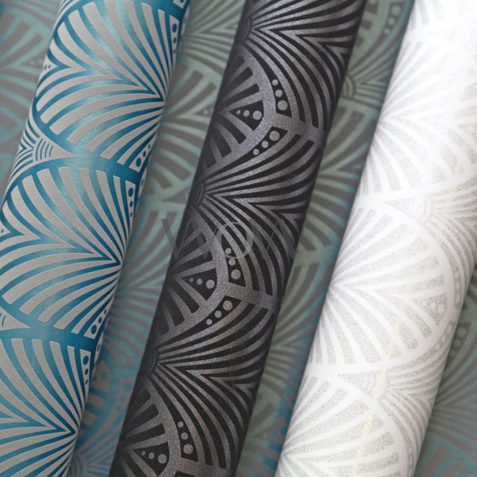 TEAL & DUCK EGG WALLPAPER GLITTER METALLIC FEATHERS FLORAL DAMASK