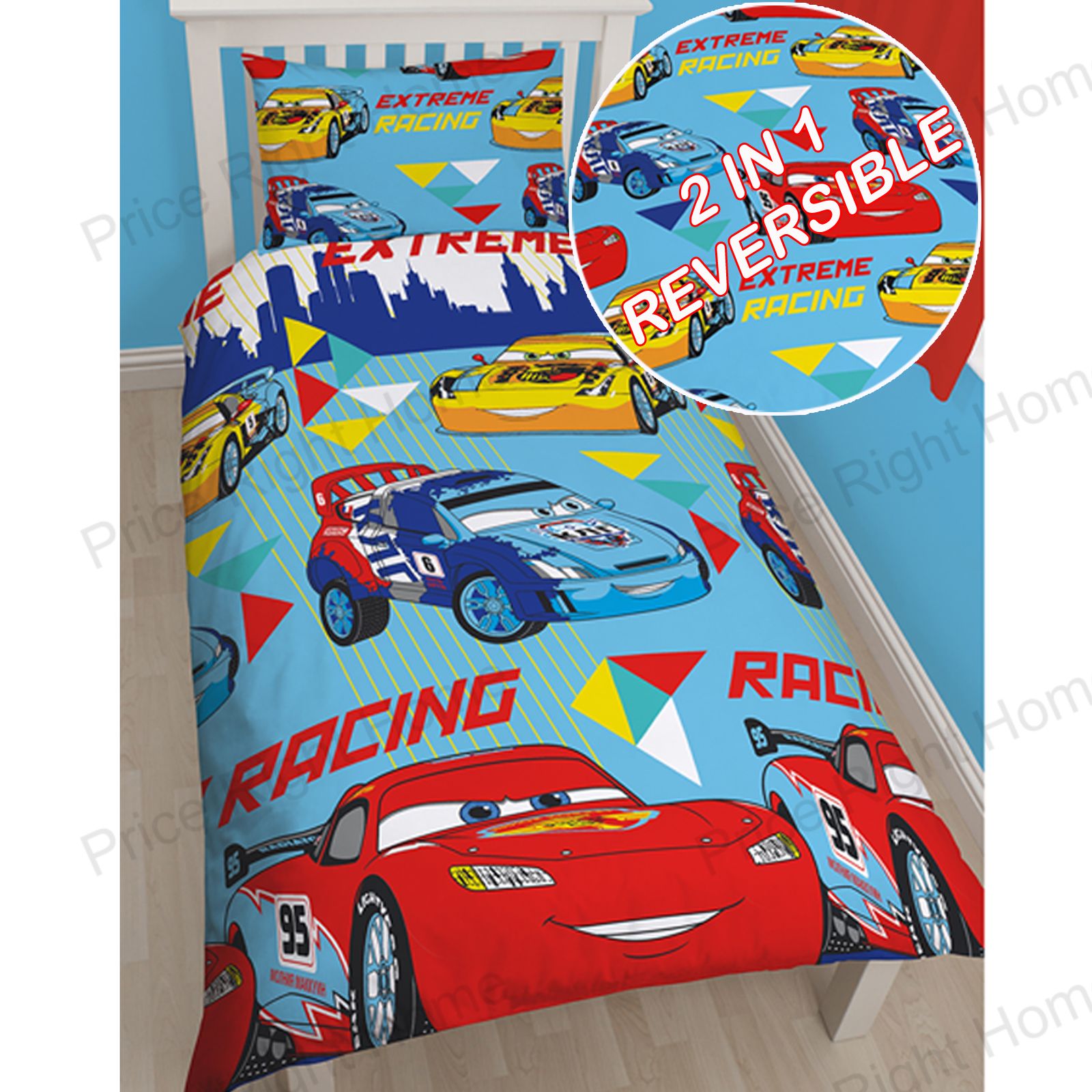DISNEY CARS - DUVET COVERS SINGLE, DOUBLE & JUNIOR BEDDING / FITTED SHEET - Picture 12 of 29