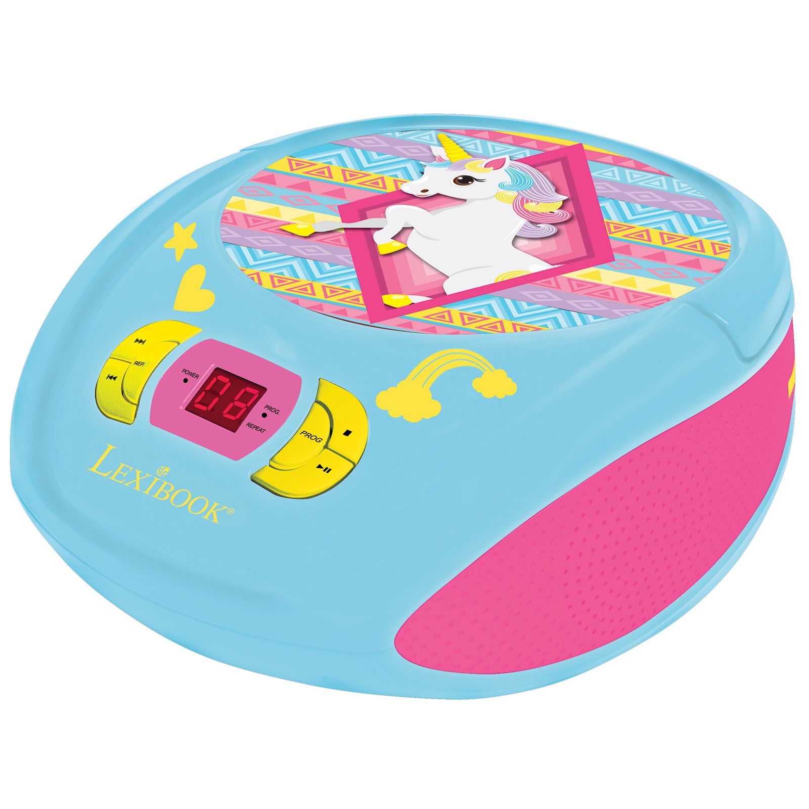 UNICORN LEXIBOOK PORTABLE FM RADIO CD PLAYER BLUE PINK eBay