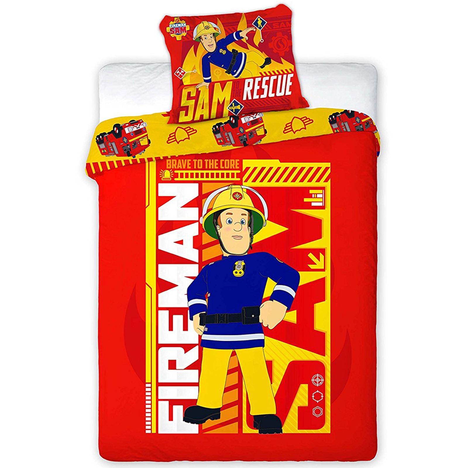 FIREMAN SAM BEDDING SINGLE DOUBLE & JUNIOR DUVET COVER SETS BOYS