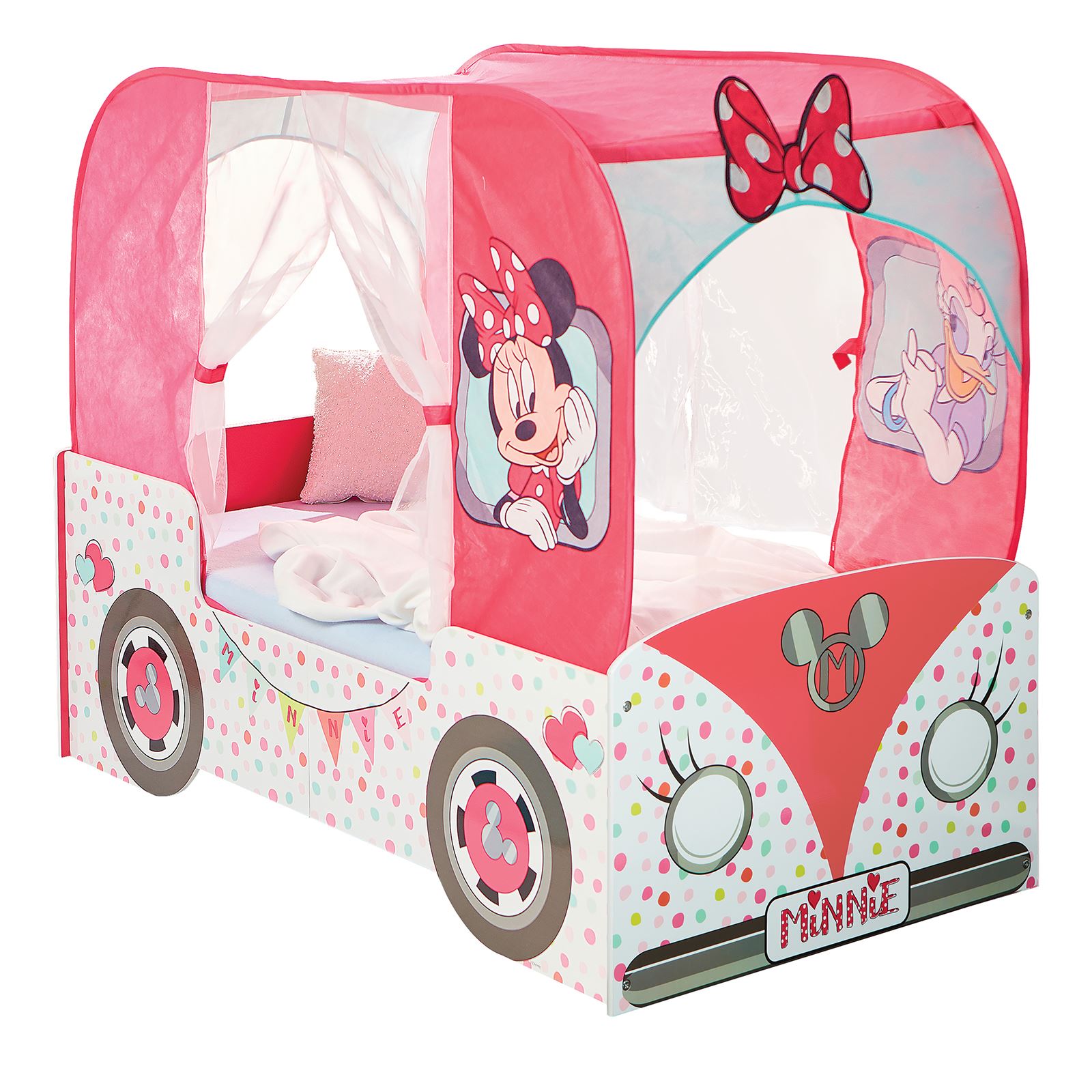 Minnie Maus Wohnmobil Kleinkind Bett Mit Baldachin-Matratzen - Minnie Maus Wohnmobil Kleinkind Bett Mit Baldachin-Matratzen