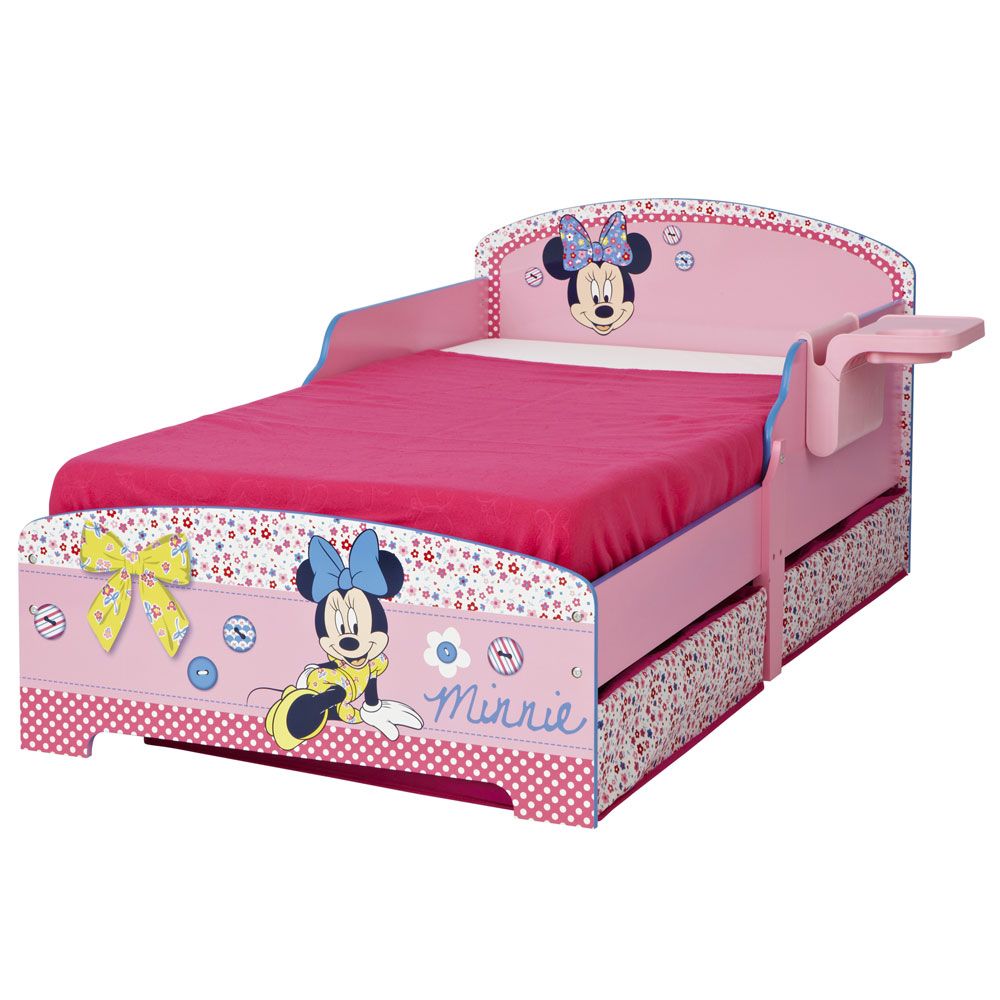 CHARACTER + DISNEY JUNIOR TODDLER BEDS WITH STORAGE + SHELF + MATTRESS