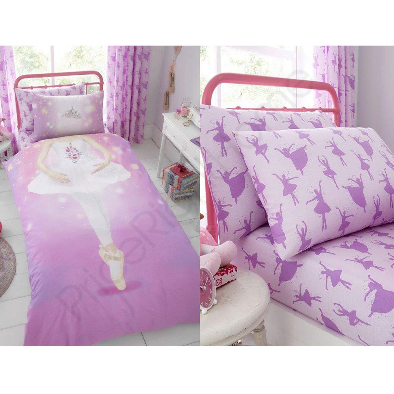 BALLERINA DANCER SINGLE DUVET COVER SET + FITTED SHEET + PILLOWCASE 4