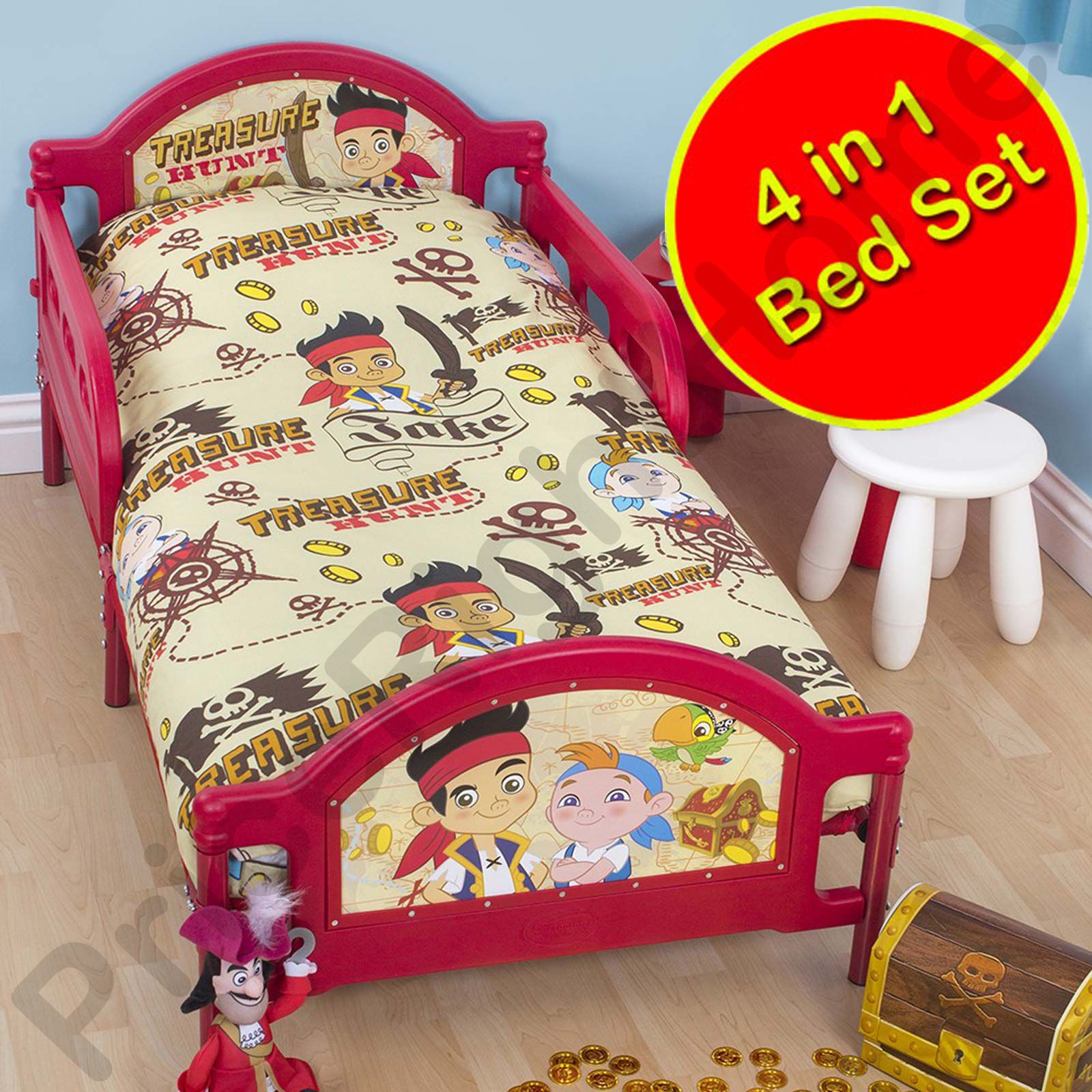 DISNEY & CHARACTER 4 IN 1 TODDLER BEDDING BUNDLES DUVET + PILLOW