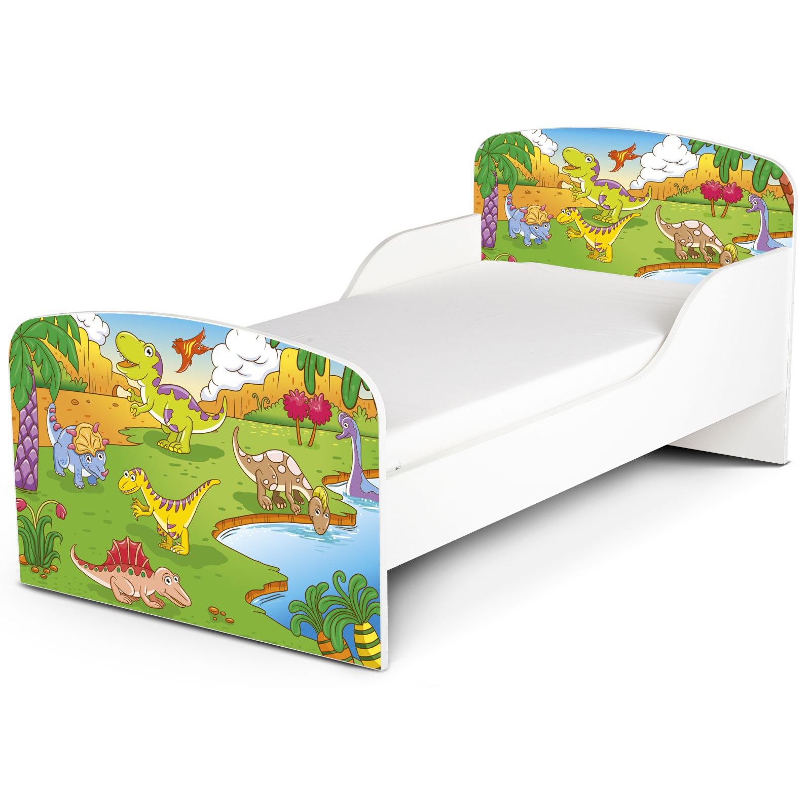 TODDLER BED KIDS COTBED JUNIOR BOYS GIRLS BEDROOM NURSERY - WHITE | MULTI - Picture 14 of 52