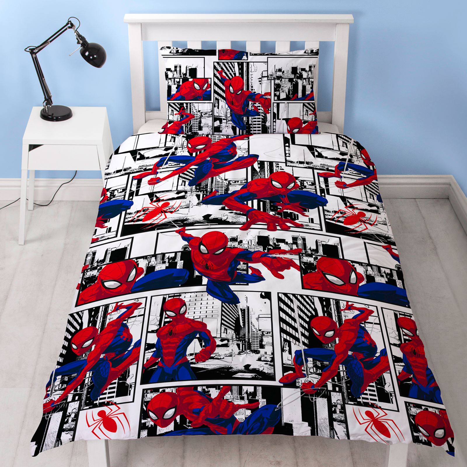 MARVEL AVENGERS COMICS SPIDERMAN DUVET COVER SET BEDDING SINGLE