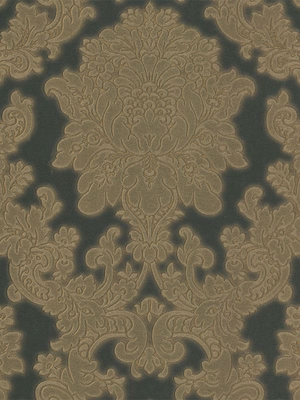 Vicenza Damast Tapete - Schwarz Gold - Arthouse 270405 Neu