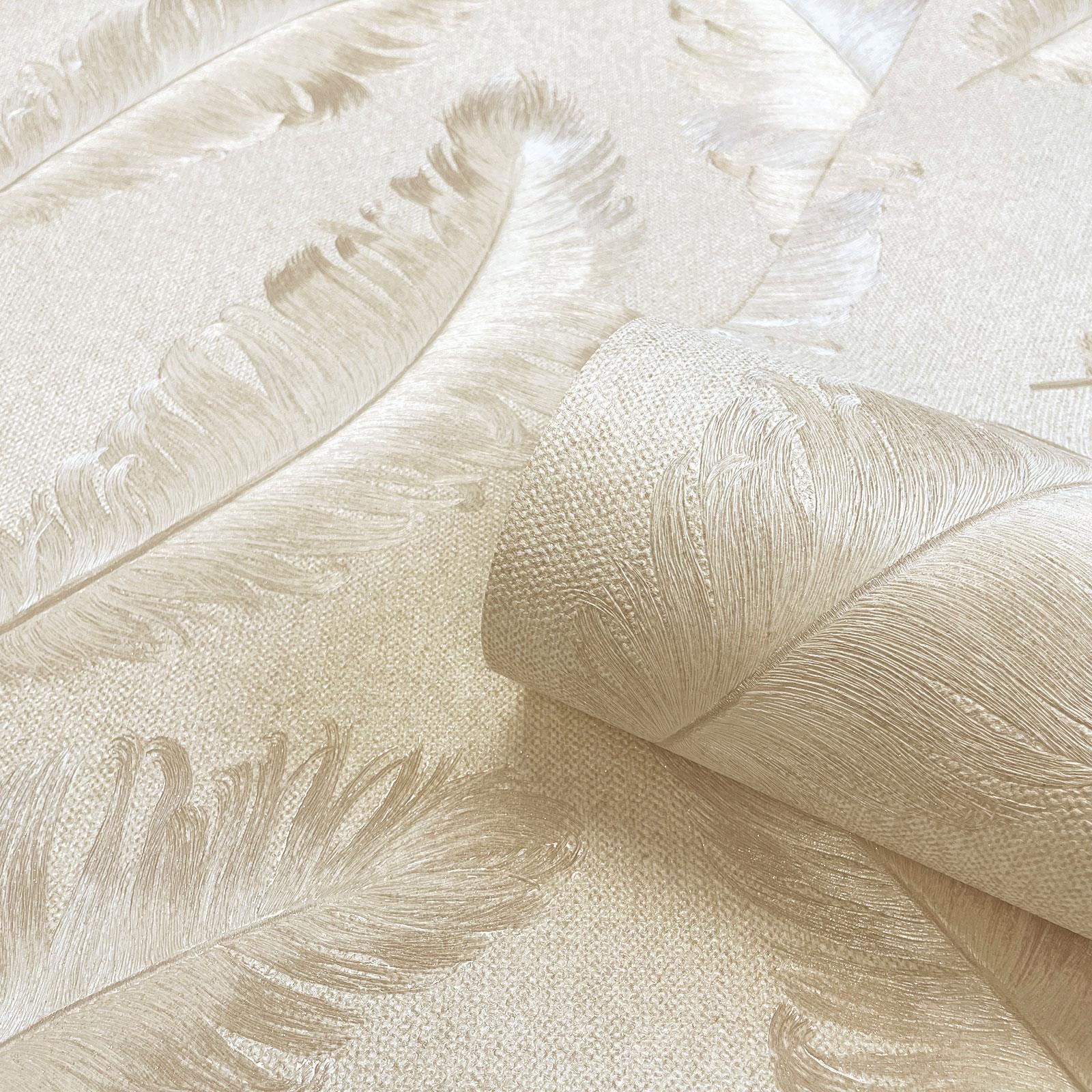 Belgravia Ciara Glitter Textured Wallpaper - Feather & Plain - Choose Colour - Picture 16 of 21