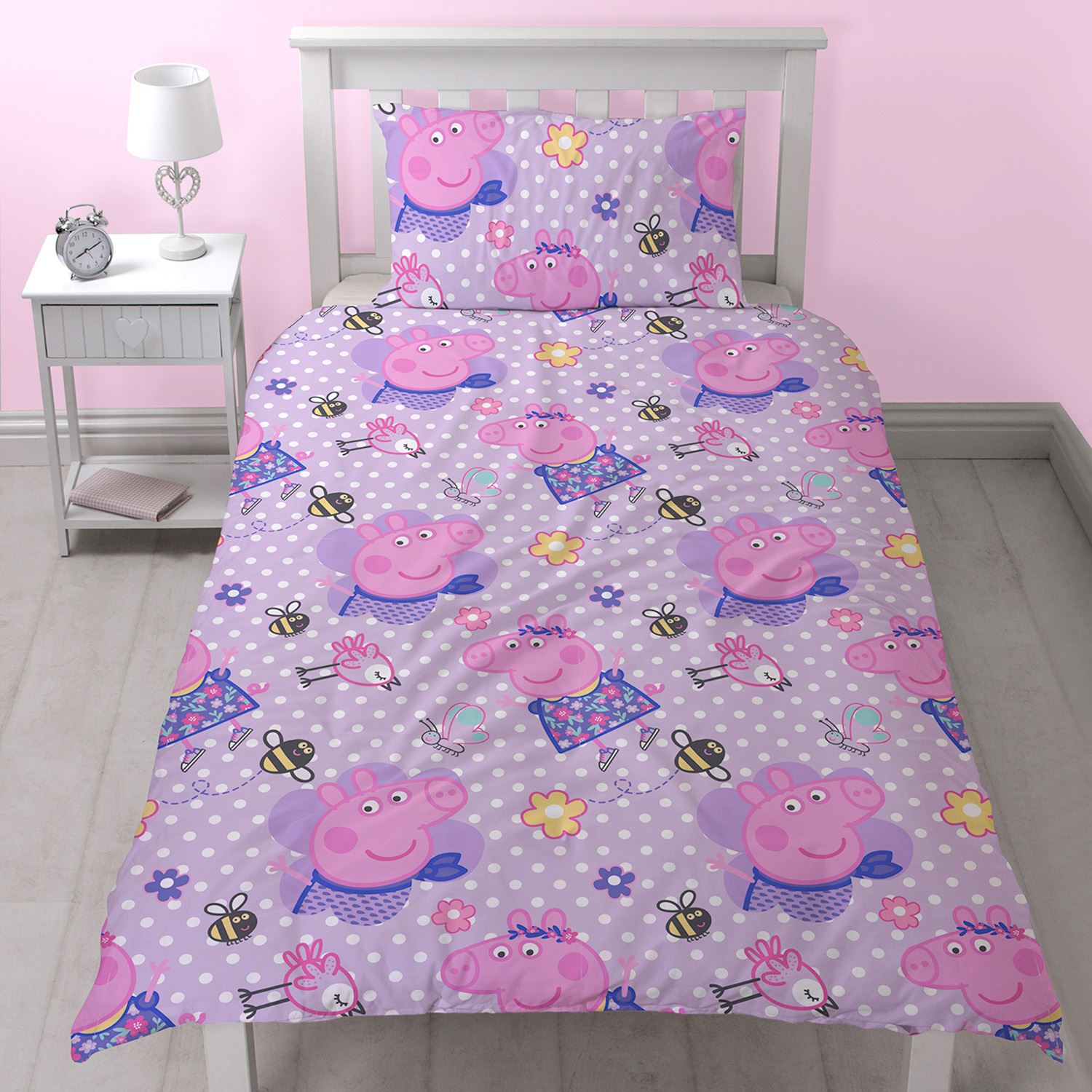 OFFICIAL PEPPA PIG KIDS FITTED SHEETS DUVET COVER SETS SINGLE