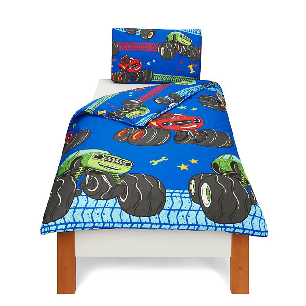 BLAZE MONSTER MACHINES DUVET COVER SET JUNIOR / 4 IN 1 BEDDING SET