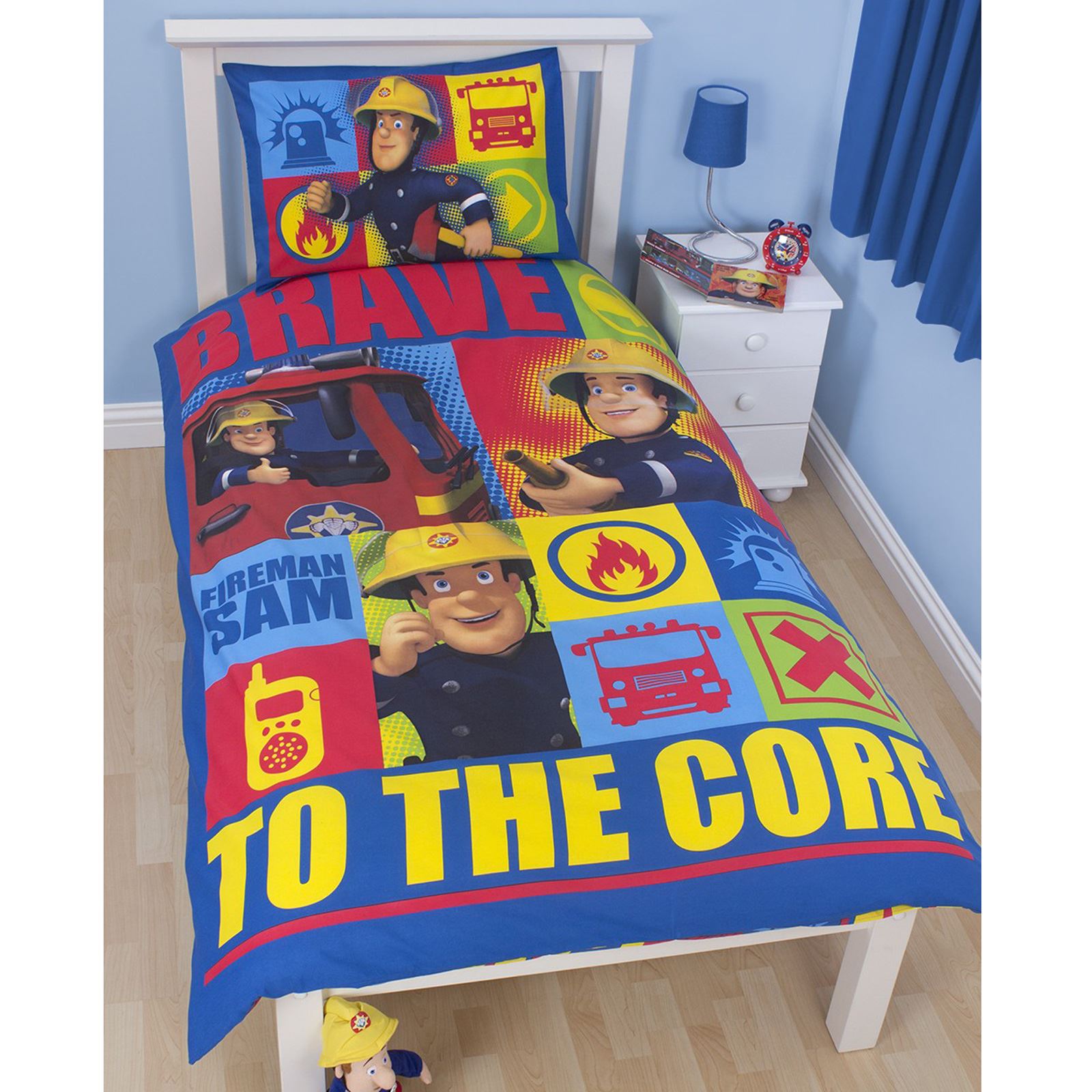 FIREMAN SAM BEDDING SINGLE DOUBLE JUNIOR DUVET COVER SET