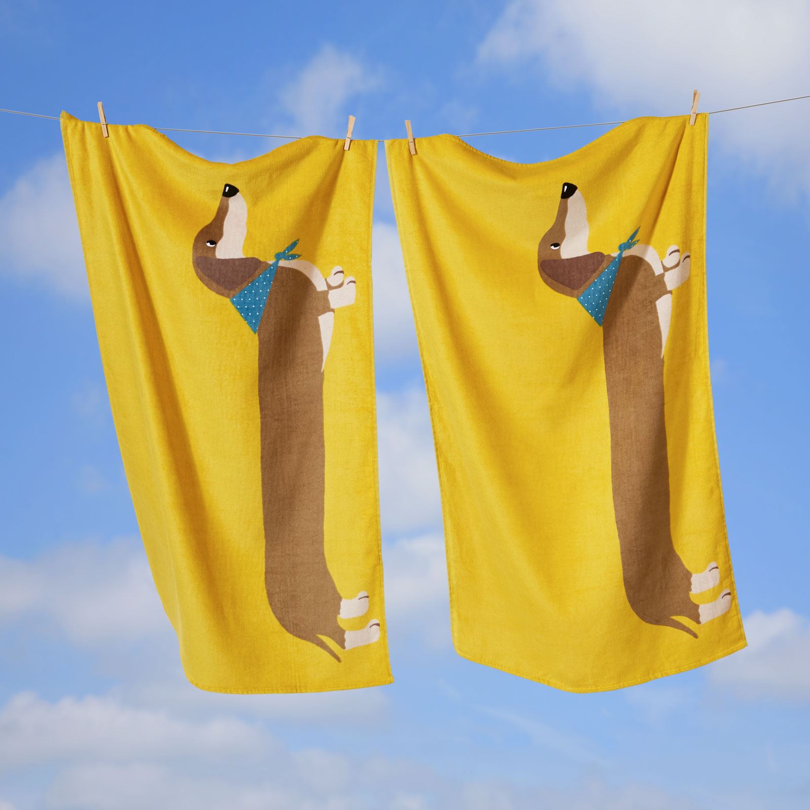 SAUSAGE DOG DUVET COVER SET SINGLE, DOUBLE & KING SIZE / TOWEL