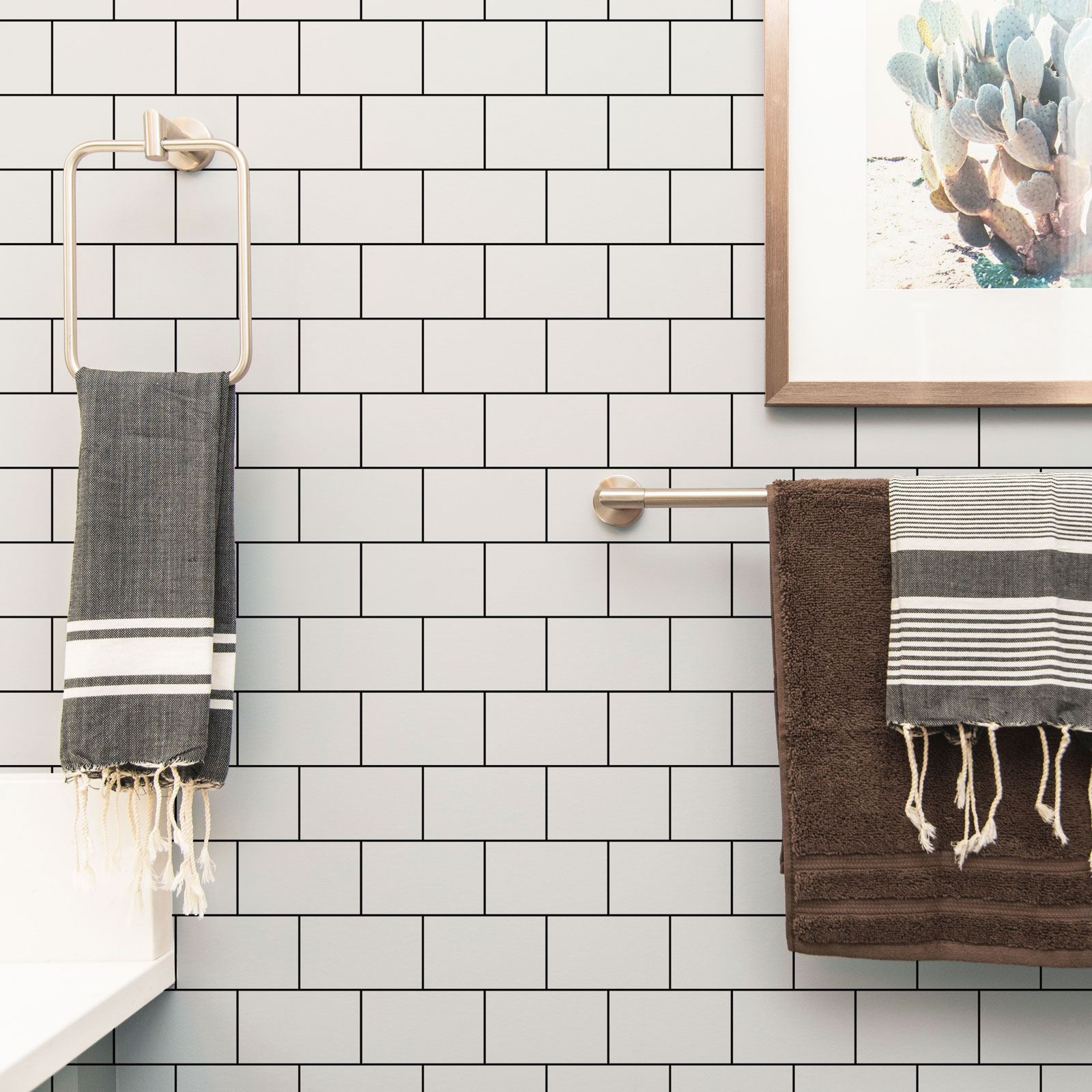 WHITE SILVER BRICK WALLPAPER REALISTIC STONE MARBLE & MORE FEATURE