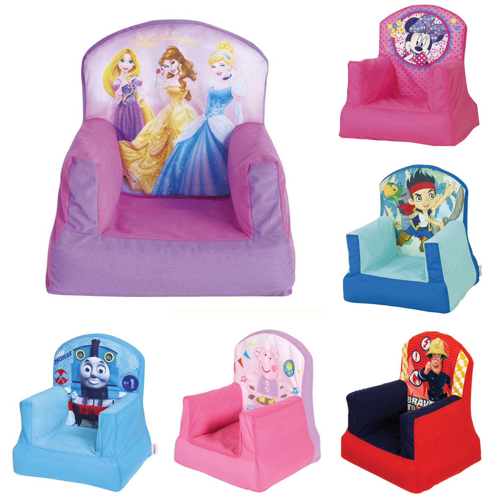 OFFICIAL DISNEY AND CHARACTER CHILDRENS COSY CHAIRS INFLATABLE