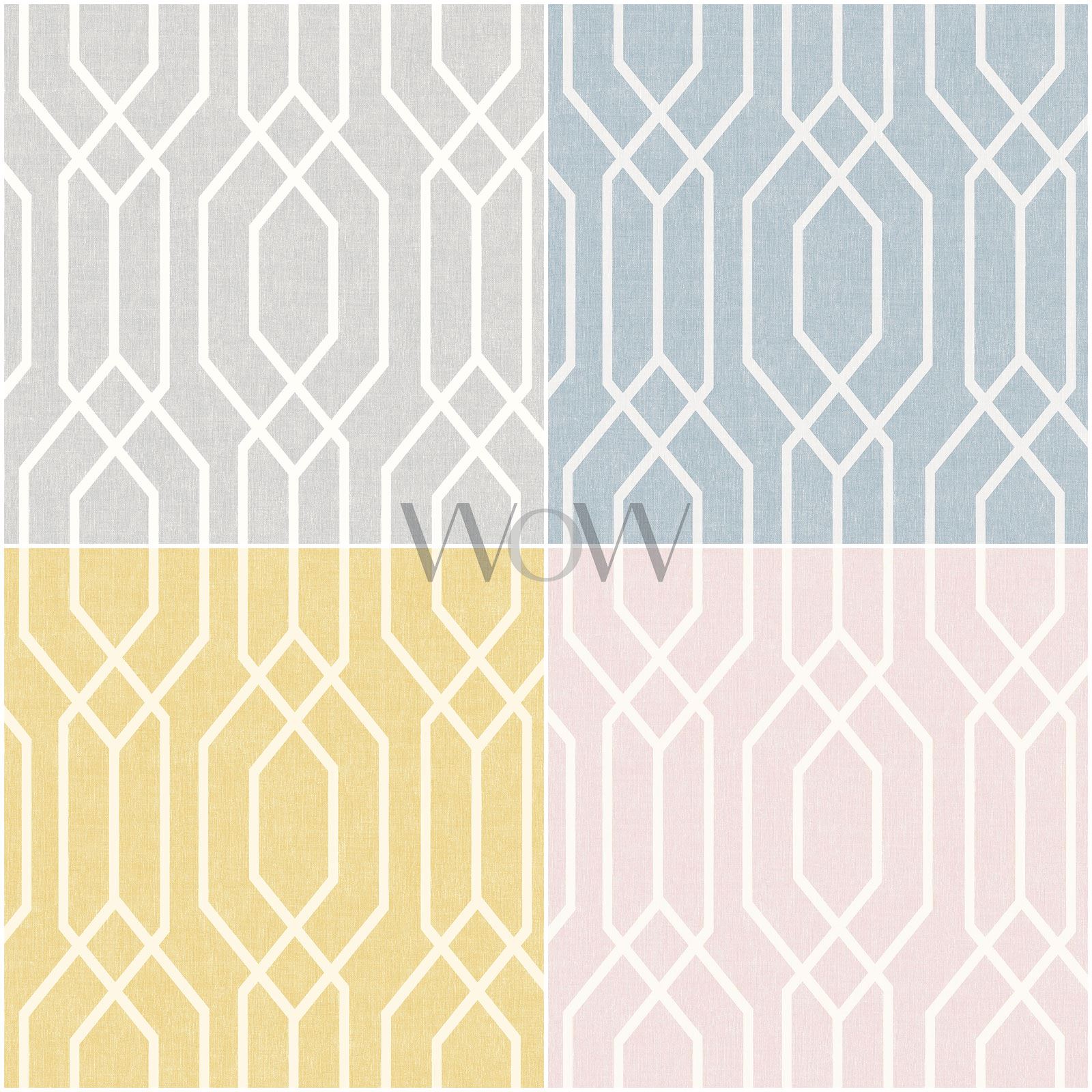 Arthouse Geometric Yellow White Diamond Geo Lattice Wallpaper 908301