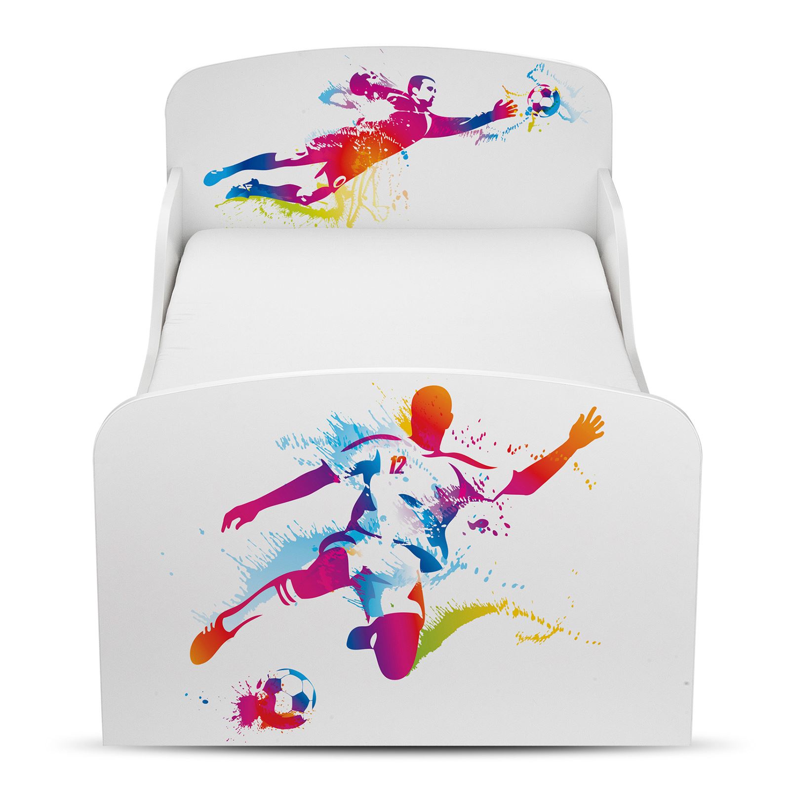 TODDLER BED KIDS COTBED JUNIOR BOYS GIRLS BEDROOM NURSERY - WHITE | MULTI - Picture 21 of 52