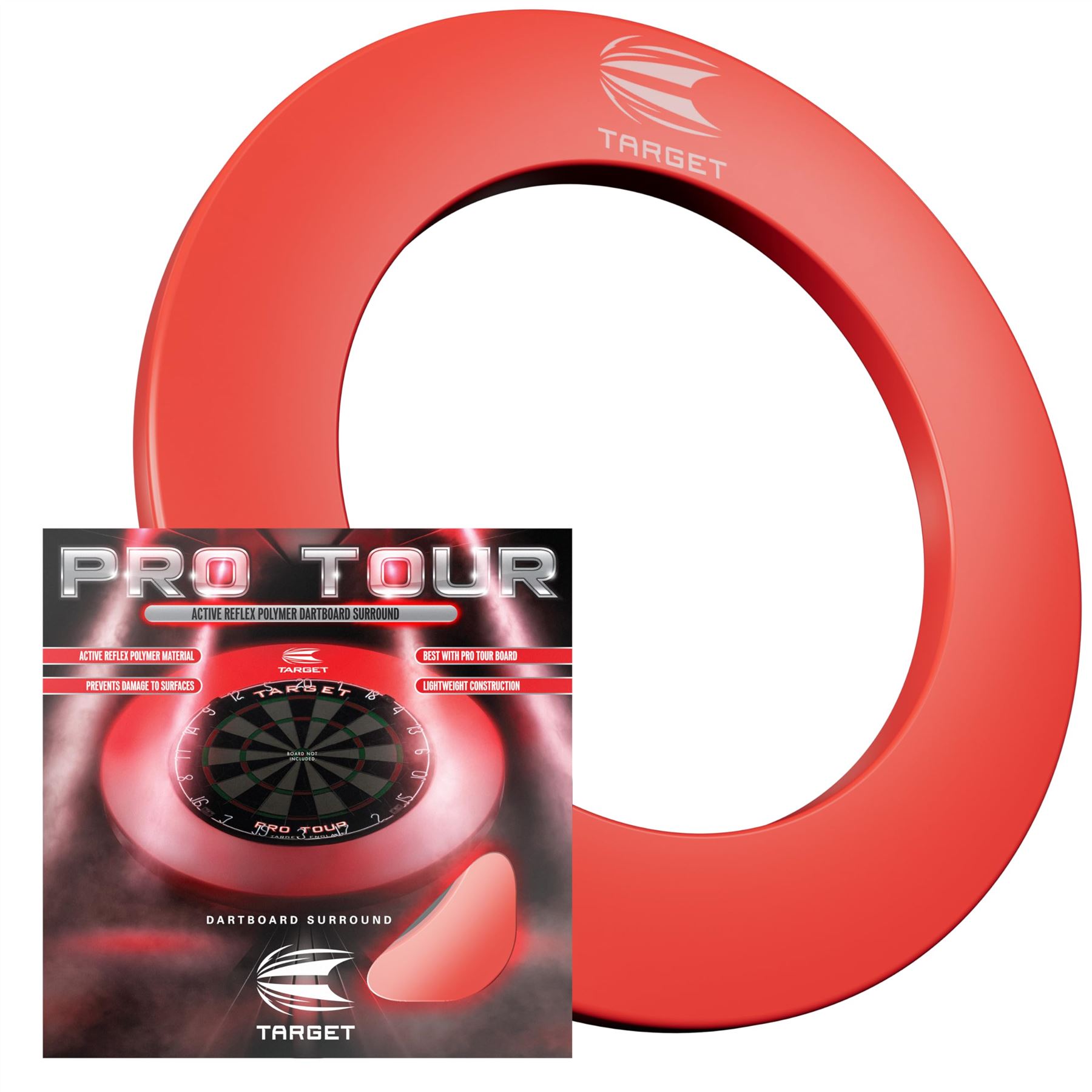 Target Darts Pro Tour Printed Dartboard Surround Wandschutz - Rot und Schwarz - Bild 6 von 10