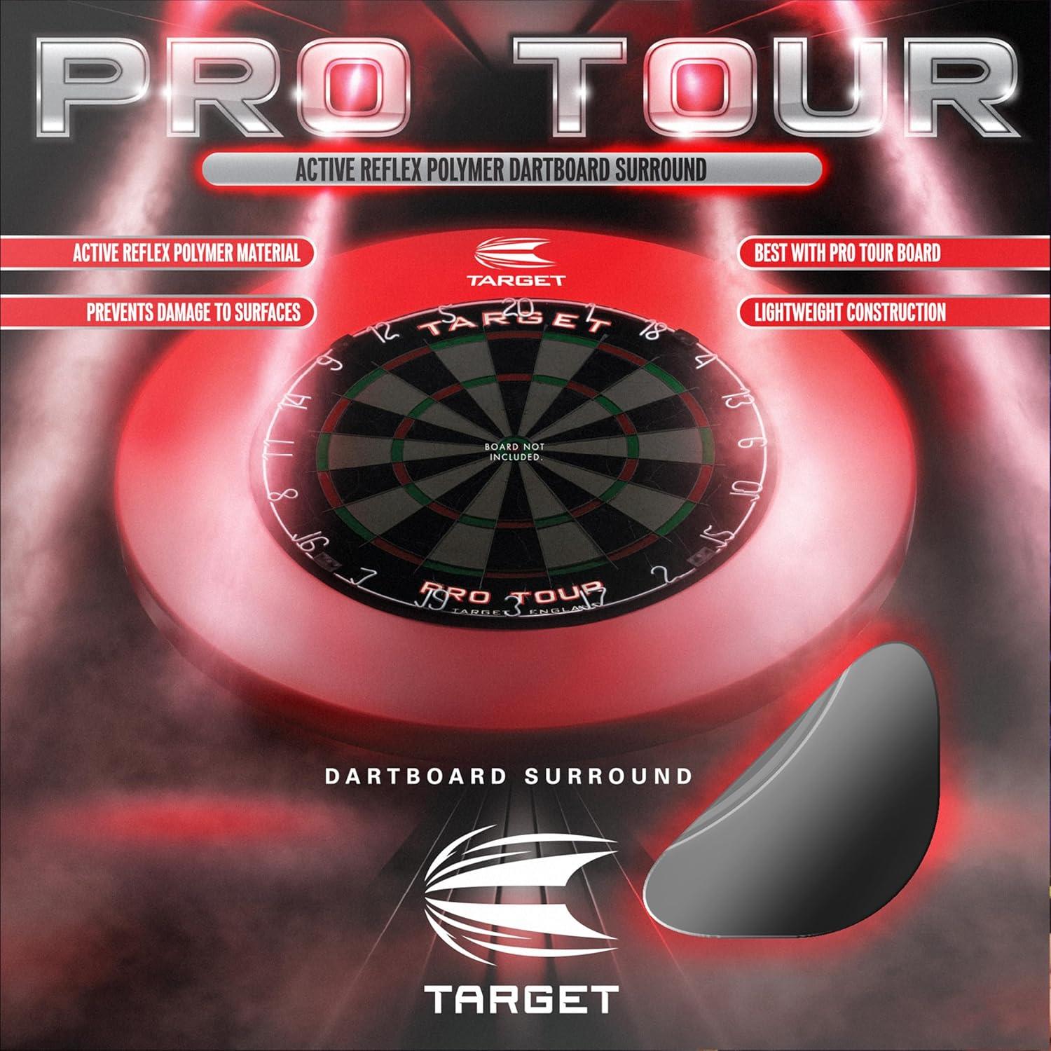 Target Darts Pro Tour Printed Dartboard Surround Wandschutz - Rot und Schwarz - Bild 4 von 10