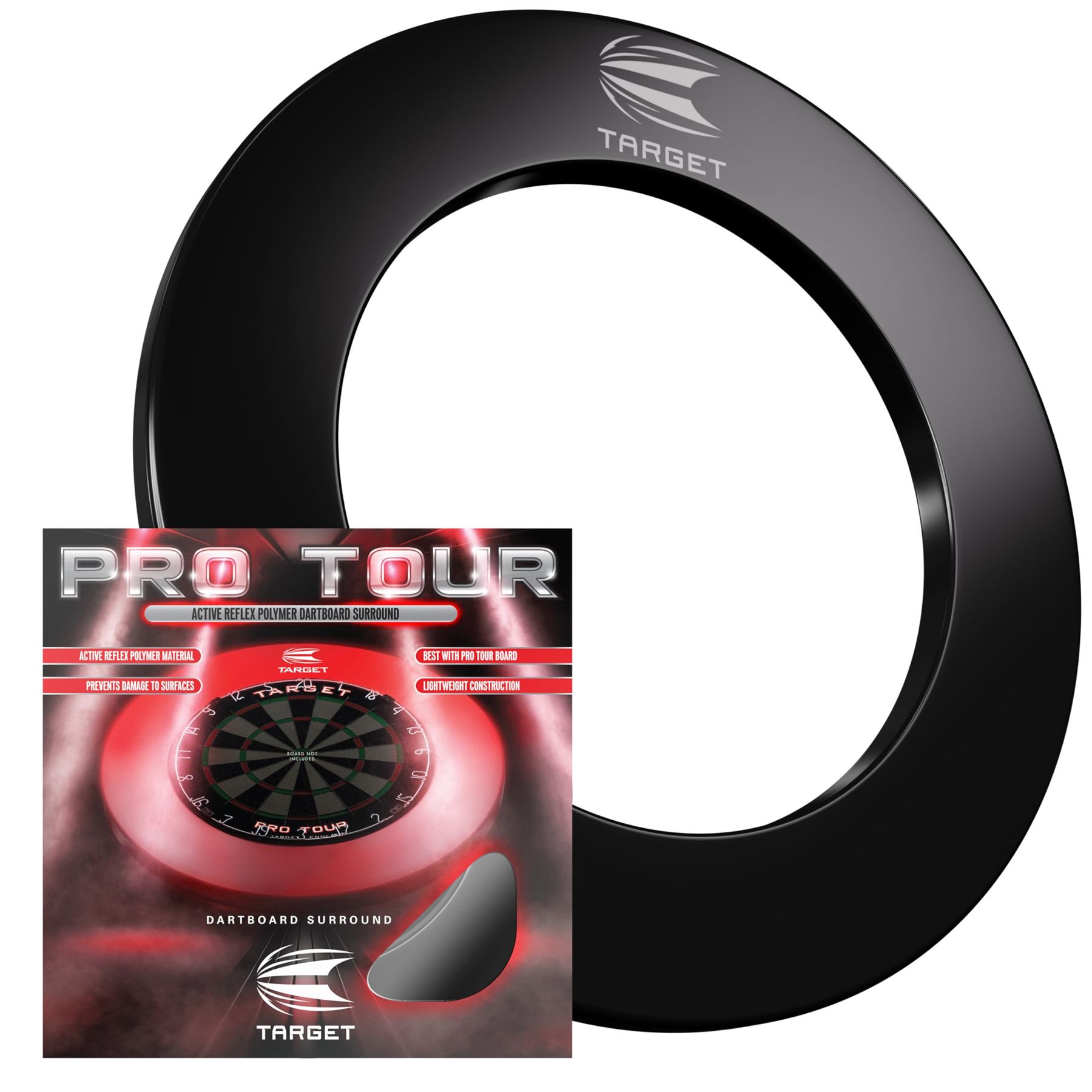 Target Darts Pro Tour Printed Dartboard Surround Wandschutz - Rot und Schwarz - Bild 2 von 10