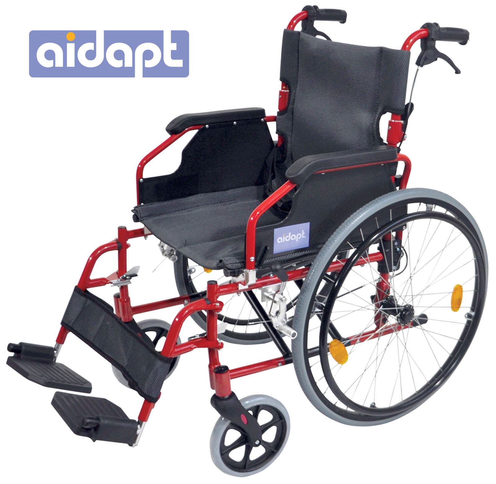 Aidapt Red Deluxe Lightweight Self Propelled Aluminium Wheelchair