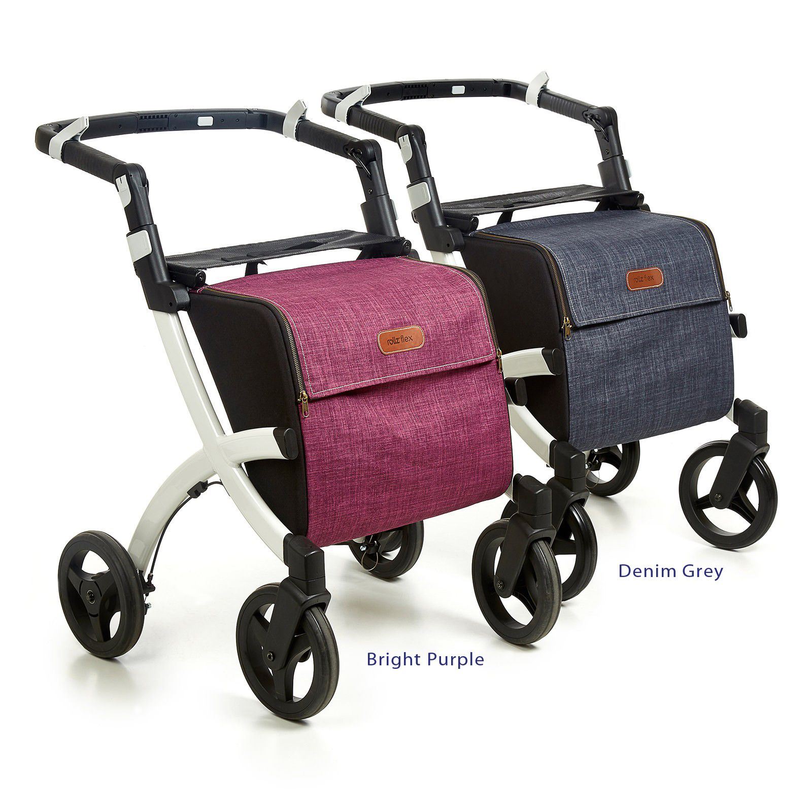 Rollz Flex Lightweight Shopping Rollator With Bag Grey and Purple eBay