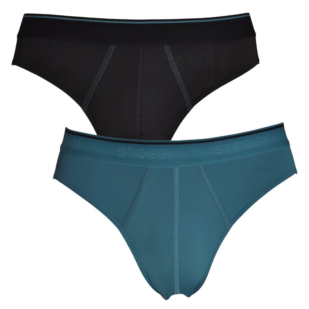 Sloggi Men 24/7 Microfibre Mini C2P 2 Pack Briefs Blue Dark Comb M008