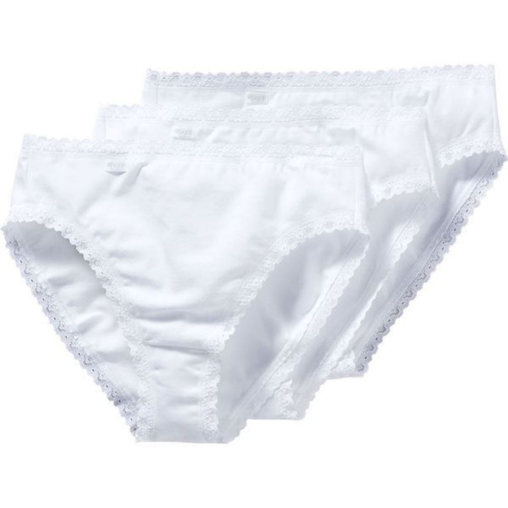 Black or White Sloggi 24//7 Cotton Lace Tai Knickers Pack of 3 Briefs