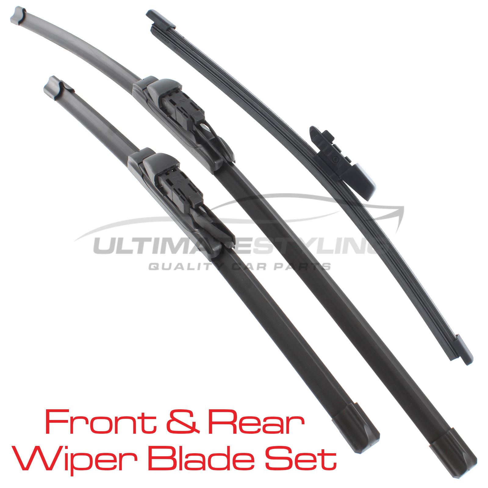 Front Wiper Blades & Rear Wiper Blade Volkswagen Polo Mk5 Hatchback