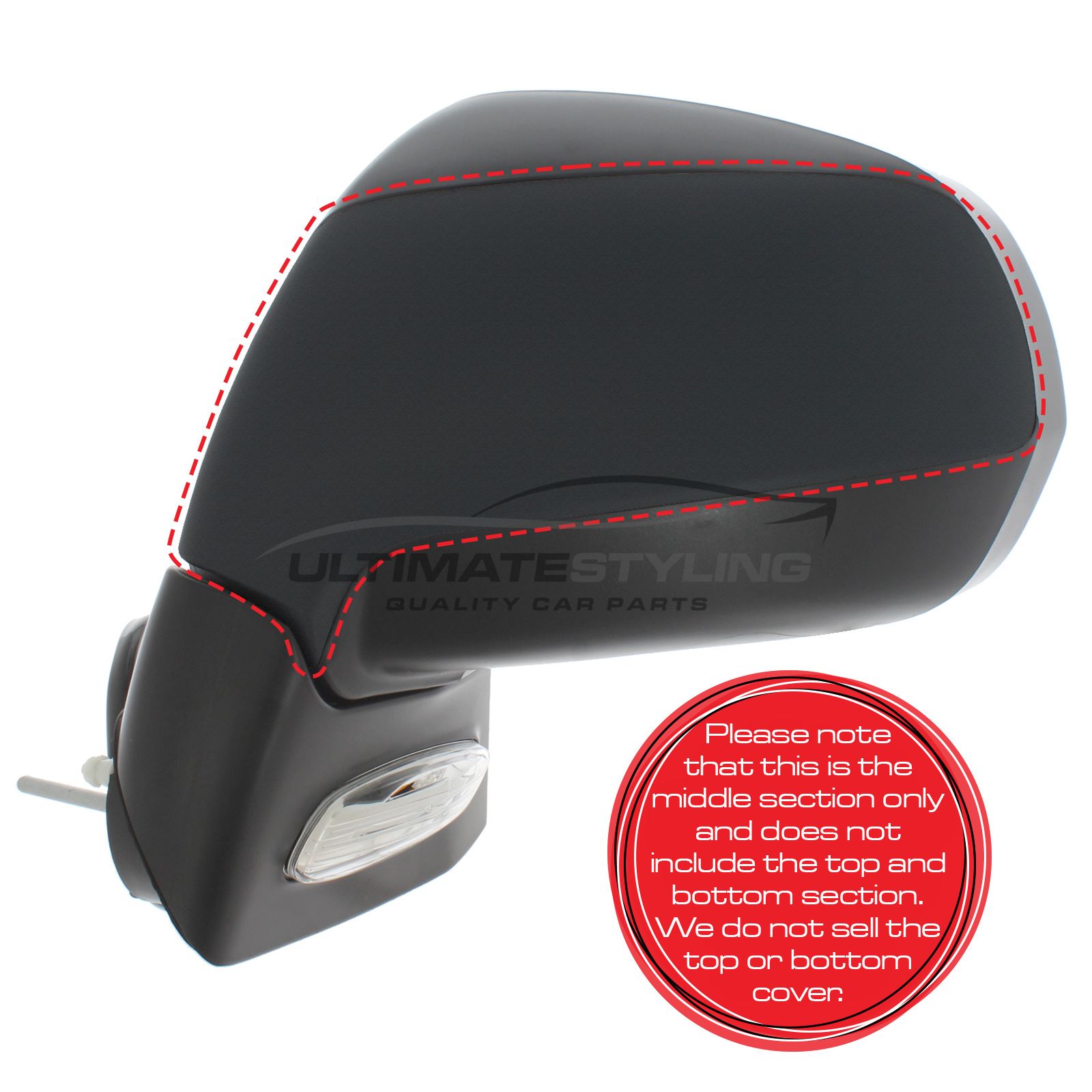 Black Driver Side Wing Mirror Cover Cap For Citroen C3 Mk3 (2016-2024)
