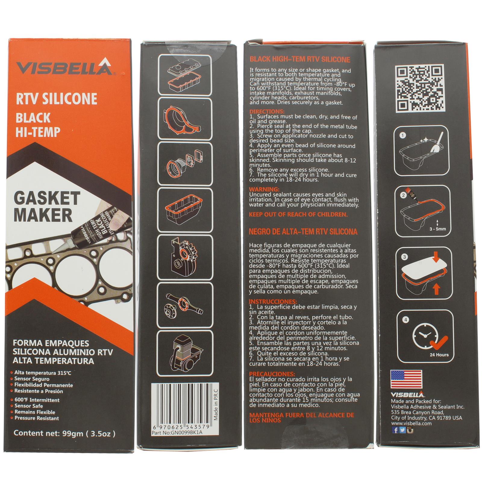 Oil Sump Engine Oil Pan RTV Silicone HiTemp Black Gasket Sealant eBay