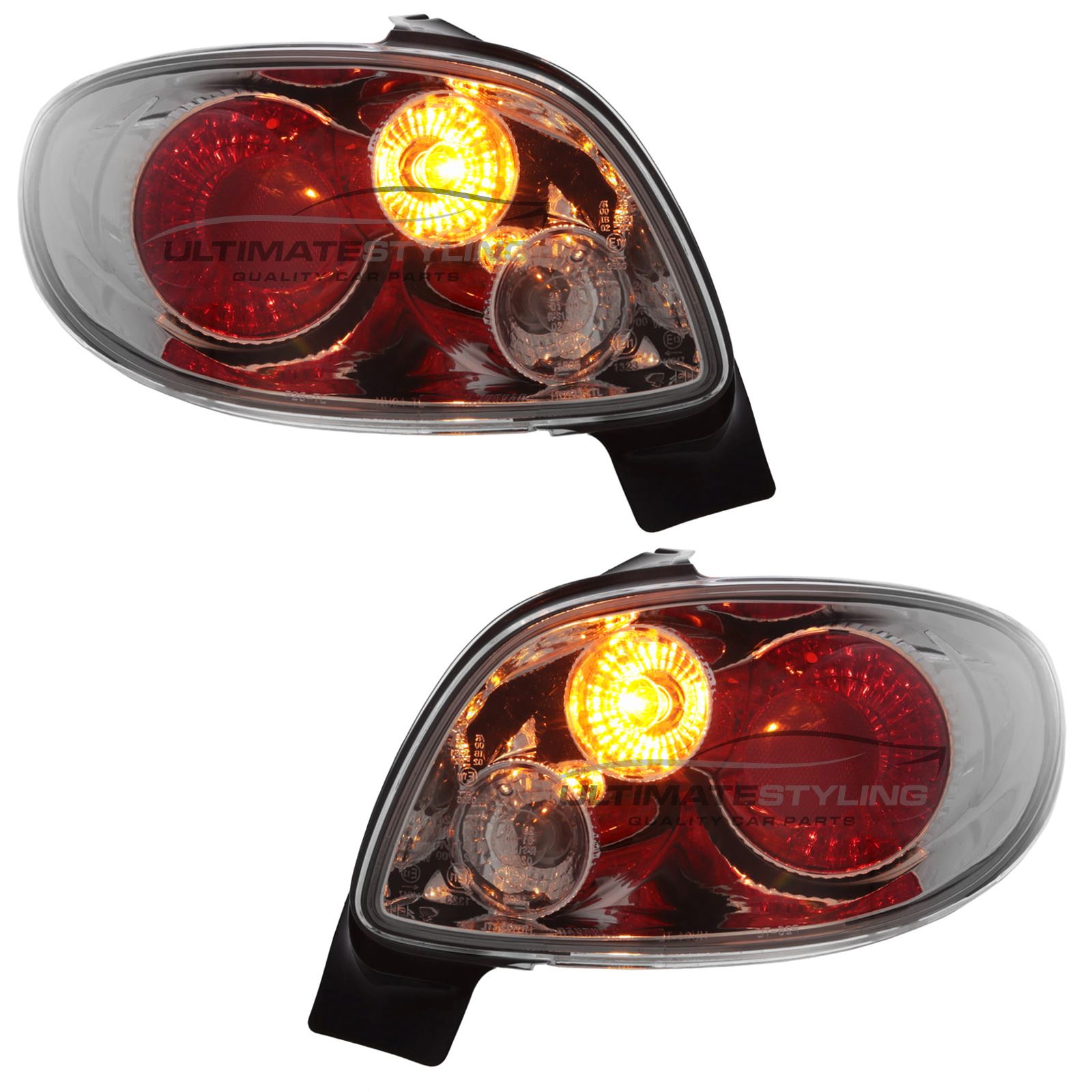 Lexus Style Chrome Tail Lights For Peugeot 206CC (2000-2003) – Ultimate Styling Pair