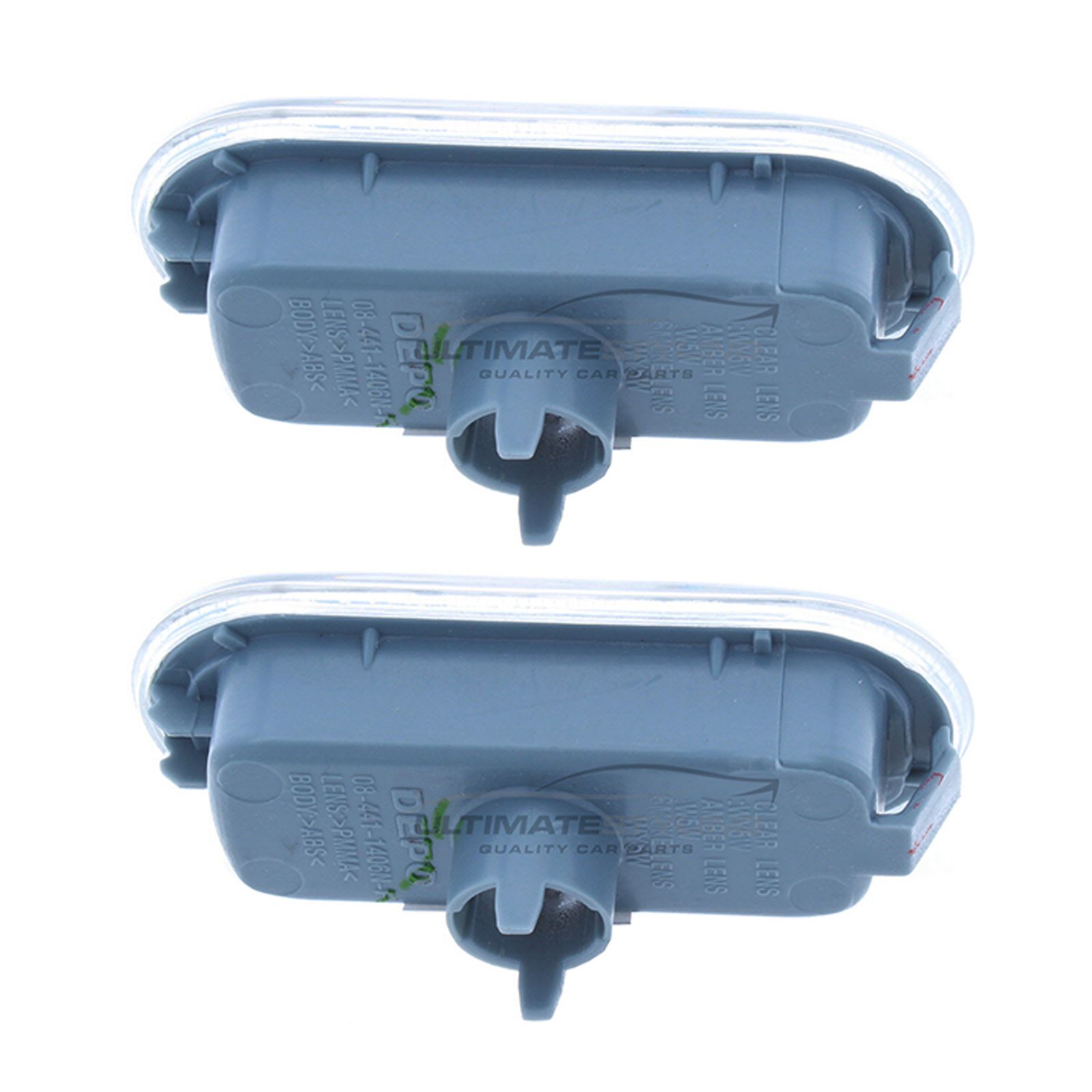 thumbnail image 2 of Ultimate Styling Crystal Clear Side Wing Indicator Repeaters – Pair, Left & Right, For VW Caddy 1996-2011 2 of 5