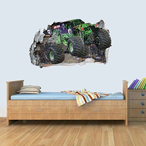 Vinyl Wall Smashed 3D Art Stickers of Monster Truck Poster Bedroom Boys Girls - Picture 11 of 15