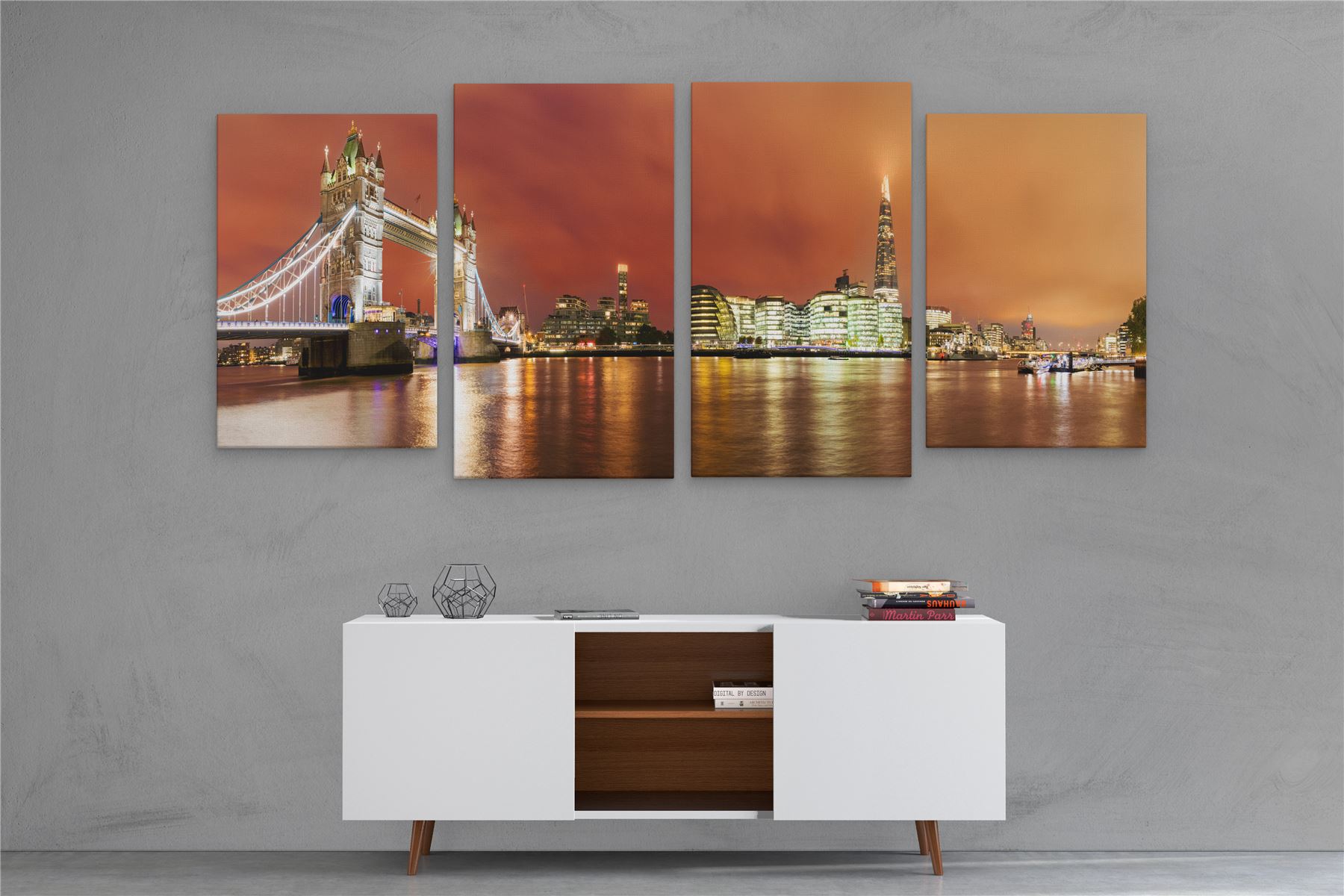 A1 A2 A3 4 Panel Panoramic London Canvas Wall Art Living Room Prints Pictures eBay