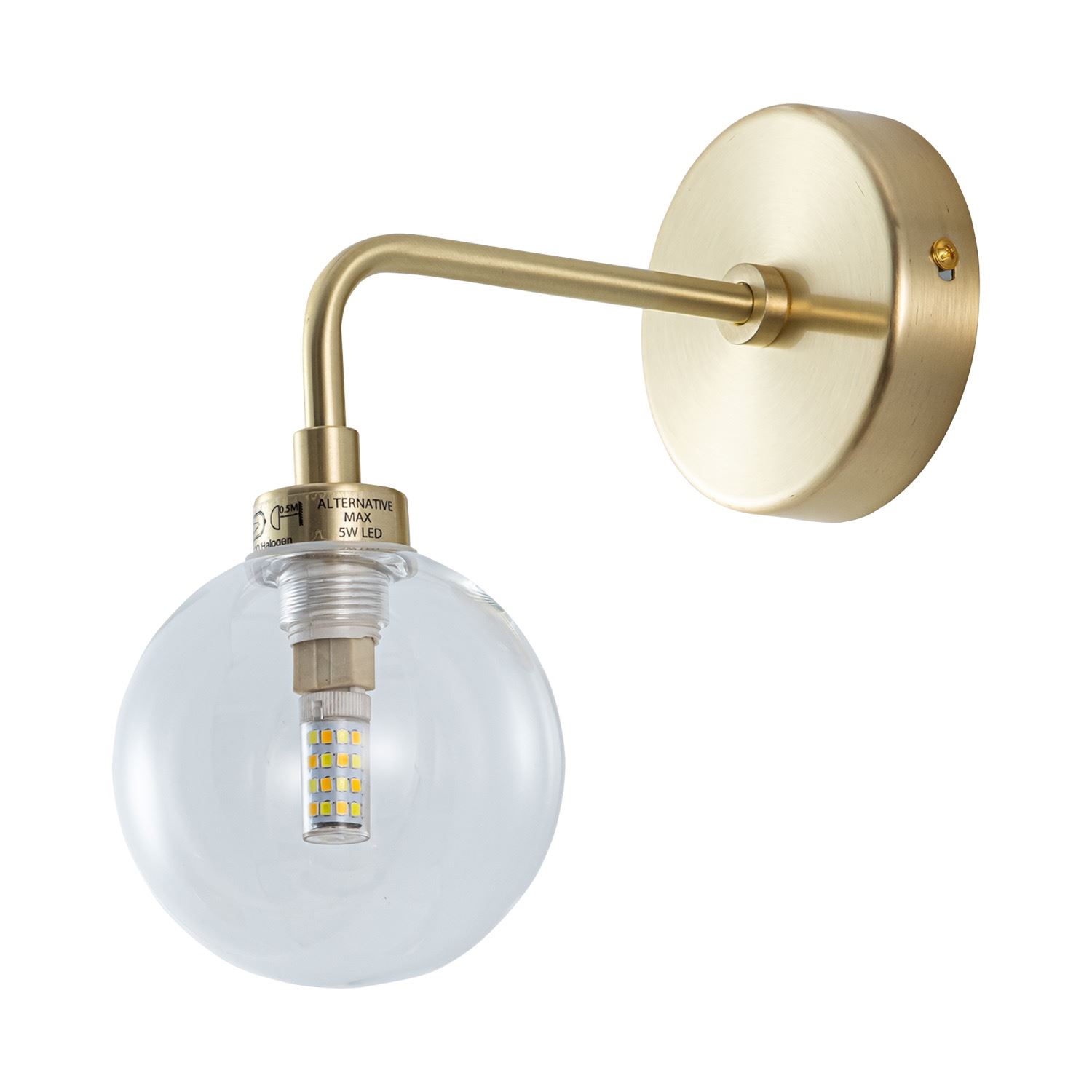 Modern Brushed Gold Satin Brass Wall Light Lamps with Glass Shades