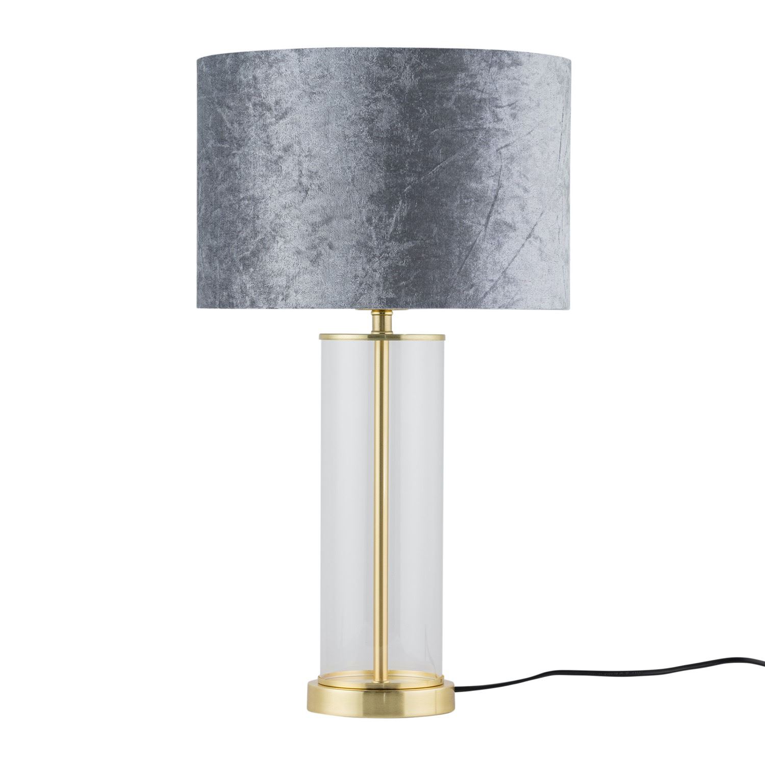 Satin Brass Table Lamp Bedside Light Crushed Velvet Modern Bedroom Home Lighting - Picture 18 of 25
