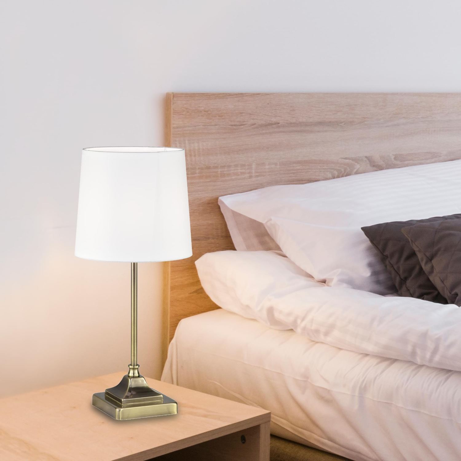 Classic 47cm Table Lamp or Bedside Lights with Fabric Shade - Picture 4 of 9