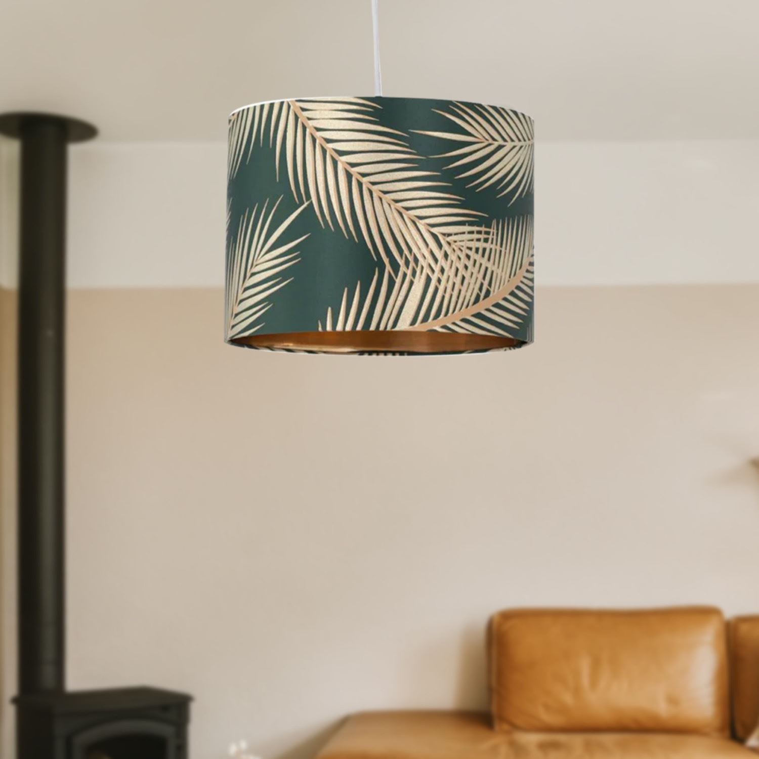 Modern Tropical Gold Leaf 25cm Ceiling Pendant Shade Lightshade Lampshade - Picture 10 of 19