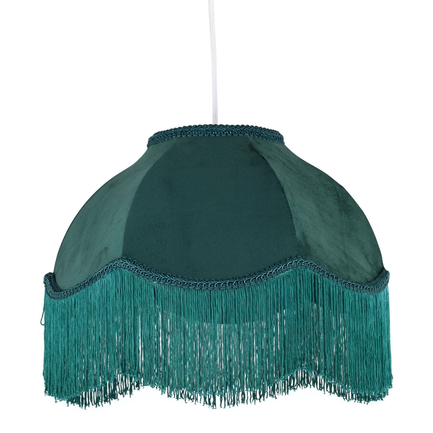 Vintage Design Velvet Fringed 35cm Pendant Lightshade Table Lampshade - Picture 6 of 9