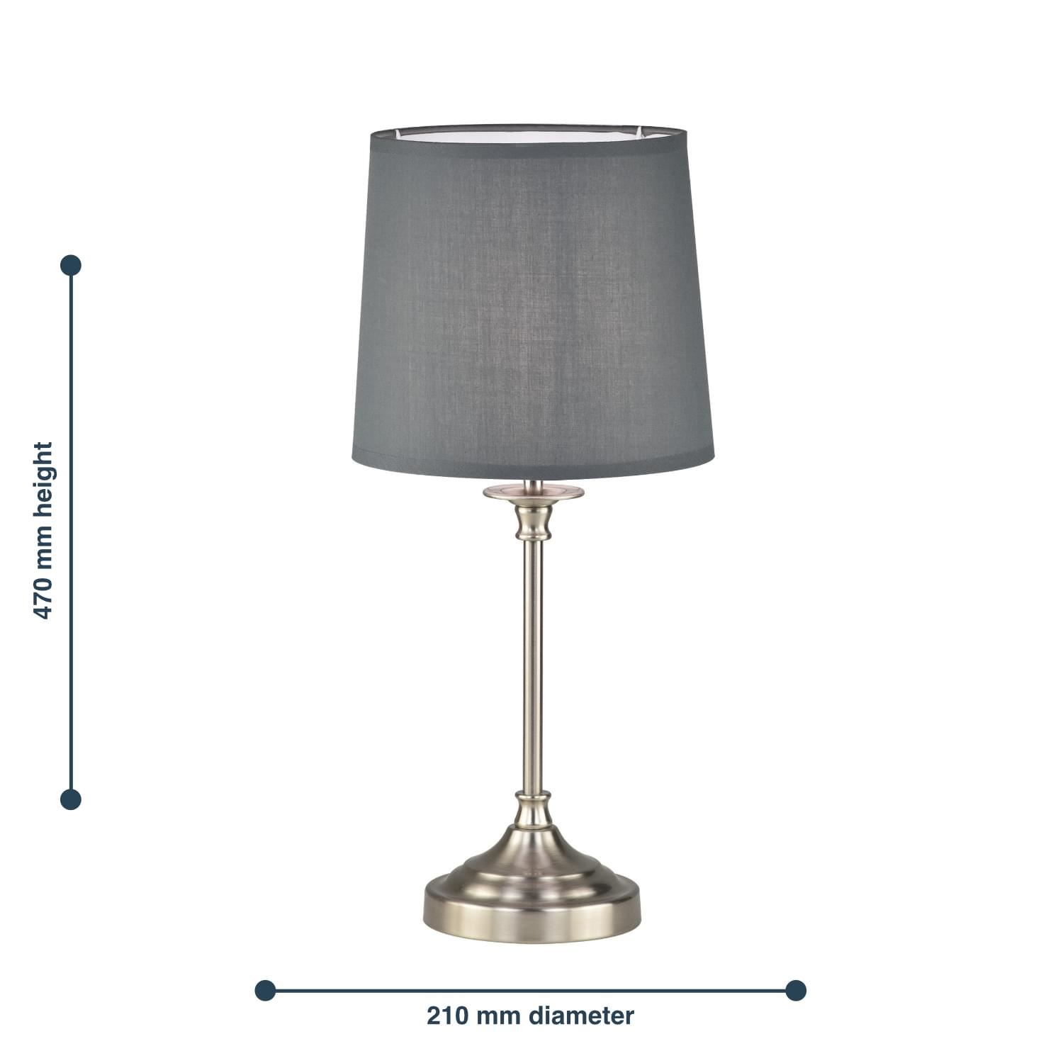 Classic Design 47cm Table Lamp or Bedside Lights with Fabric Shade - Picture 9 of 9