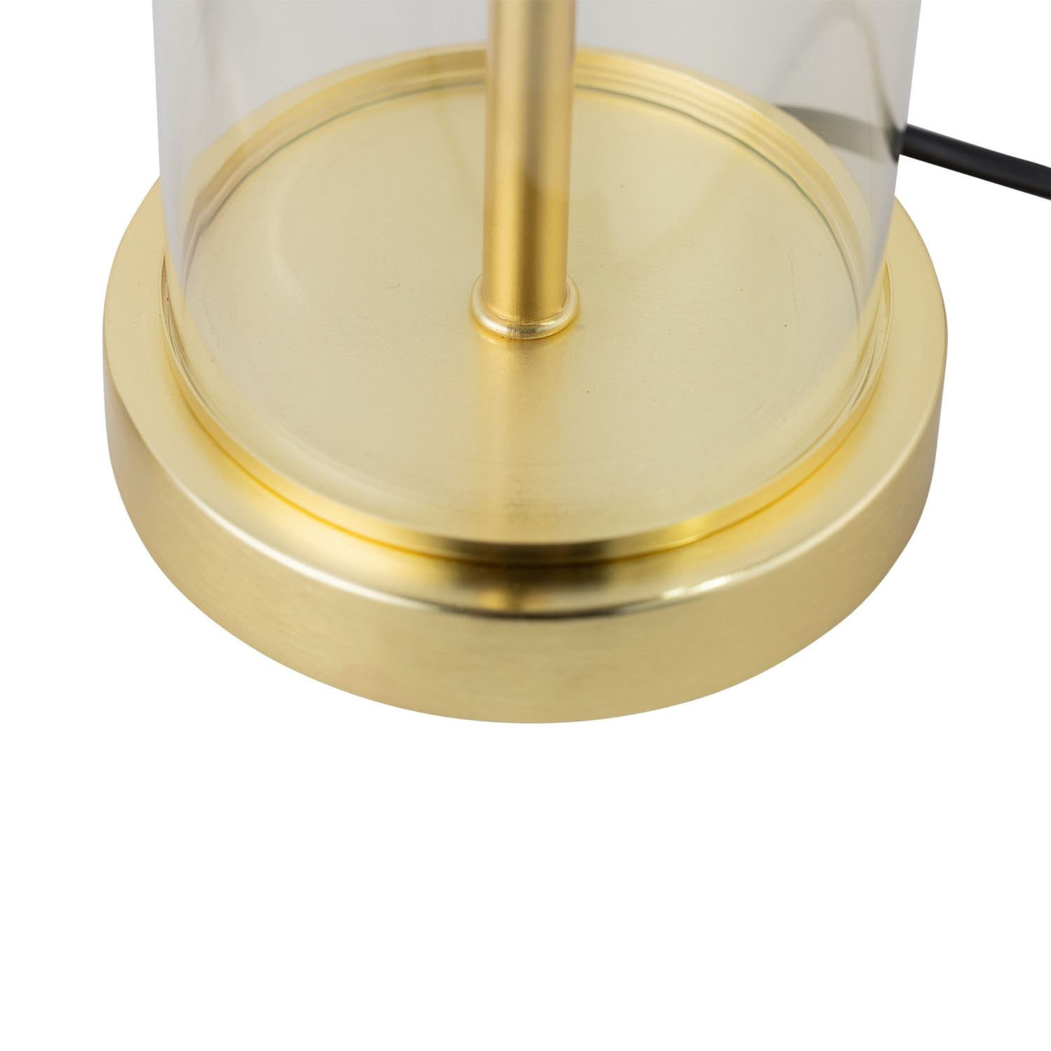 Moderne Glas Tischlampe Nachttischlampe Fuß Chrom Messing satiniert - Bild 11 von 15