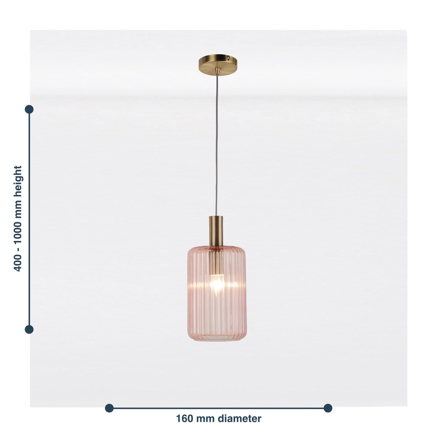 Ribbed Glass Design Ceiling Pendant Lights Kitchen Island Dining Light Fittings - Picture 25 of 25