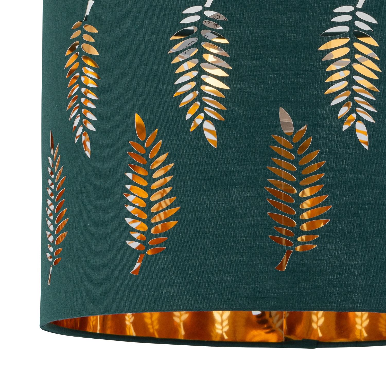 Modern 25cm Fabric Easy Fit Pendant Shade Ceiling Lightshade Fern Leaf Design - Picture 4 of 19